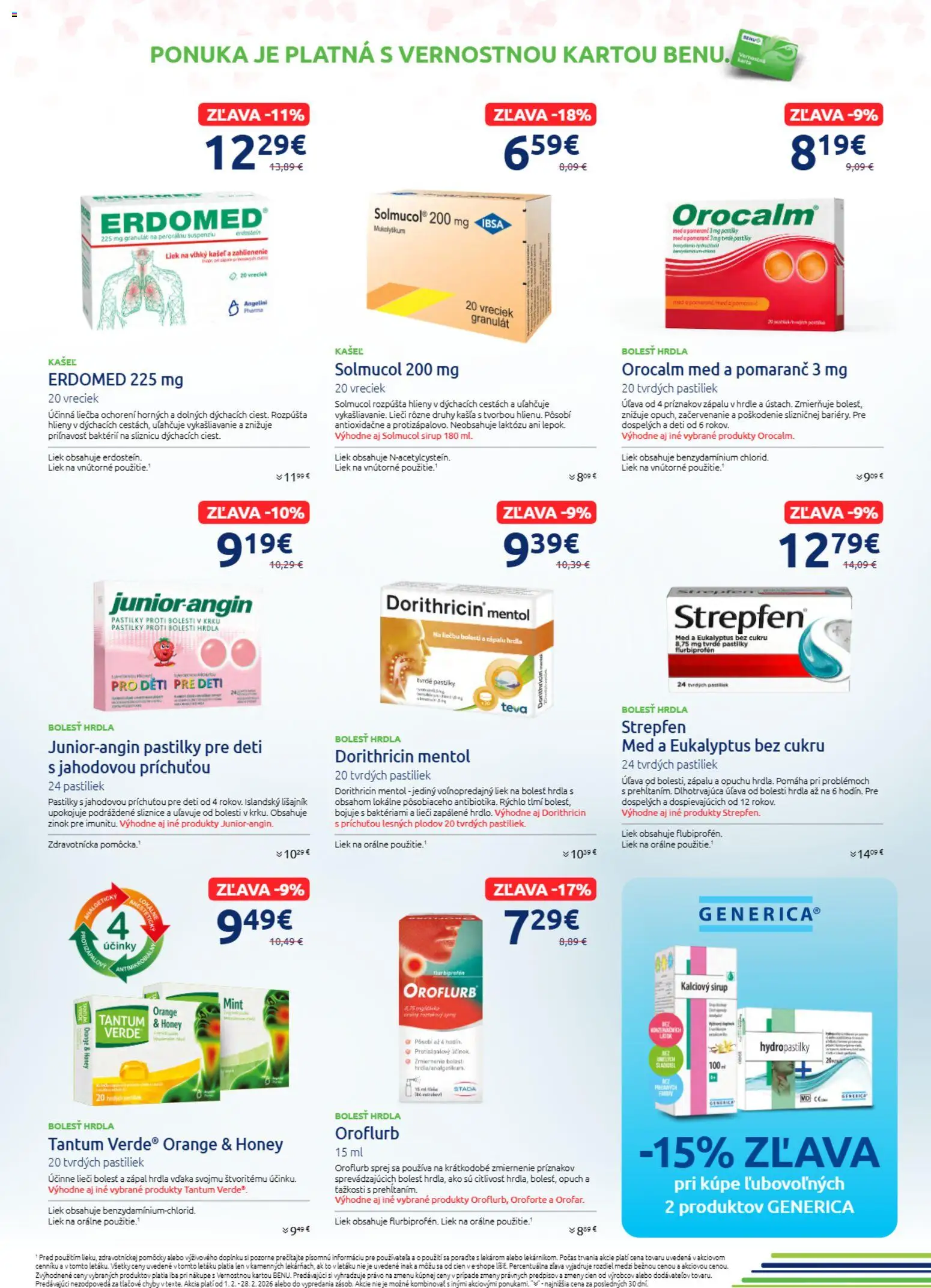 Nové BENU Lekáreň akcie – leták je platný od 01.02.2026 | Strana: 3 | Produkty: Med