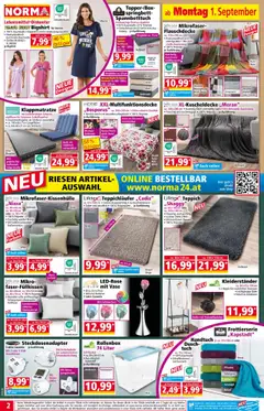 Norma Flugblatt gültig ab 01.09.2025 | Seite: 2 | Produkte: USB, Teppich, Vase, Creme