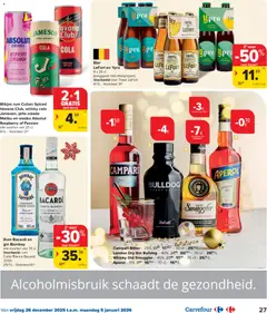 Carrefour folder week 1 - Voorbeeld van een folder van Carrefour, geldig van 26.12.2025 | Pagina: 27 | Producten: Fles, Bier, Gin, Whisky