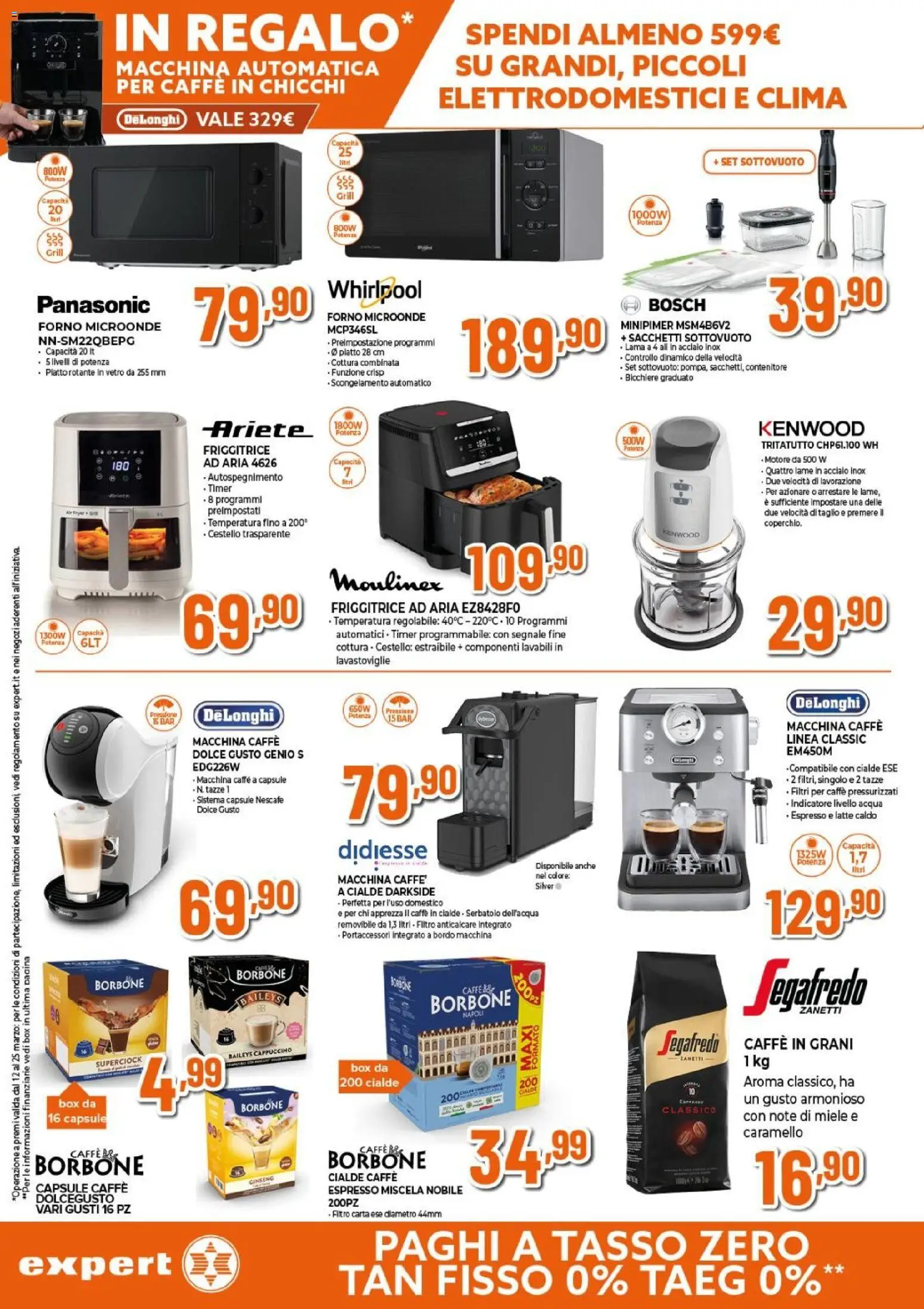 Volantino Expert del 12.03.2026 | Pagina: 15 | Prodotti: Tritatutto, Contenitore, Friggitrice, Caffè in cialde