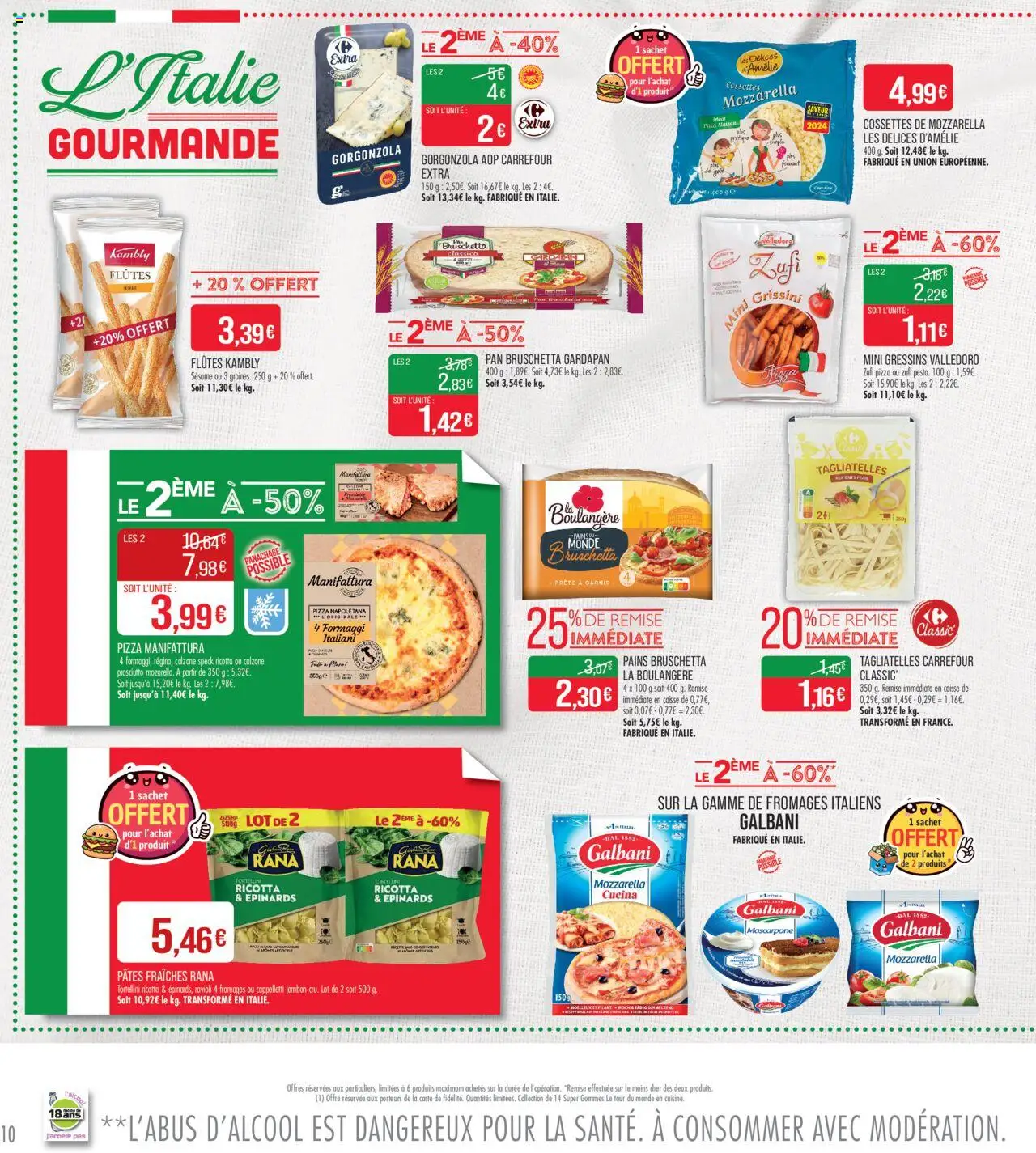  | Page: 10 | Produits: Mozzarella, Jambon, Pizza, Ricotta