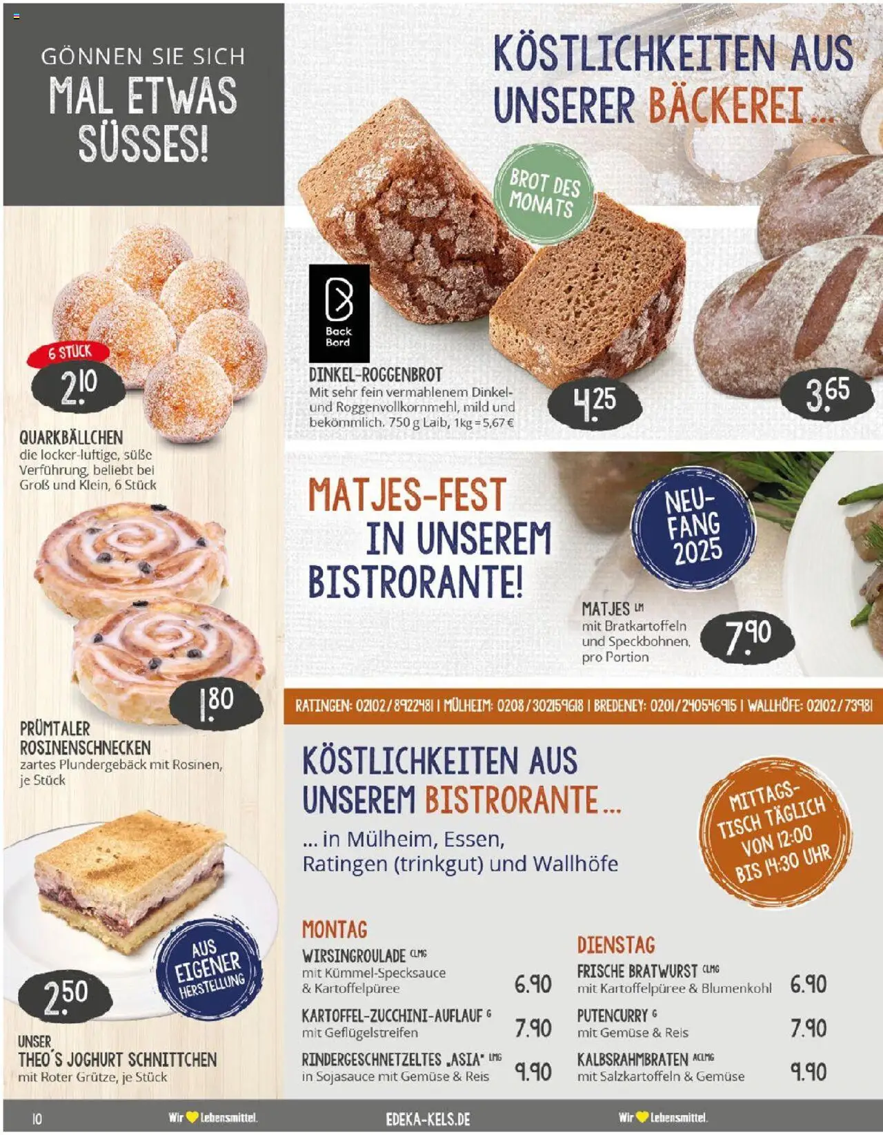 Edeka prospekt Ratingen	 - gültig ab dem 20.07.2025 | Seite: 10 | Produkte: Bäckerei, Tisch, Blumenkohl, Brot