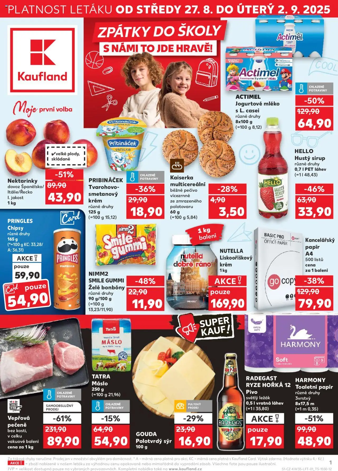 Kaufland leták - Praha 8 od 27.08.2025 | Strana: 1 | Produkty: Radegast Ryze Hořká 12, Rýže, Pečivo, Potraviny