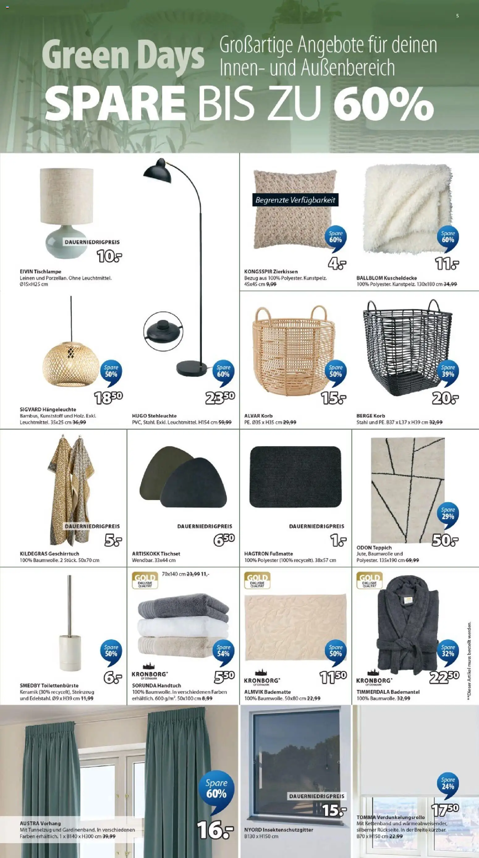 Prospekt JYSK  – gültig ab 21.03.2026 | Seite: 5 | Produkte: Korb, Teppich, Fußmatte, Vorhang