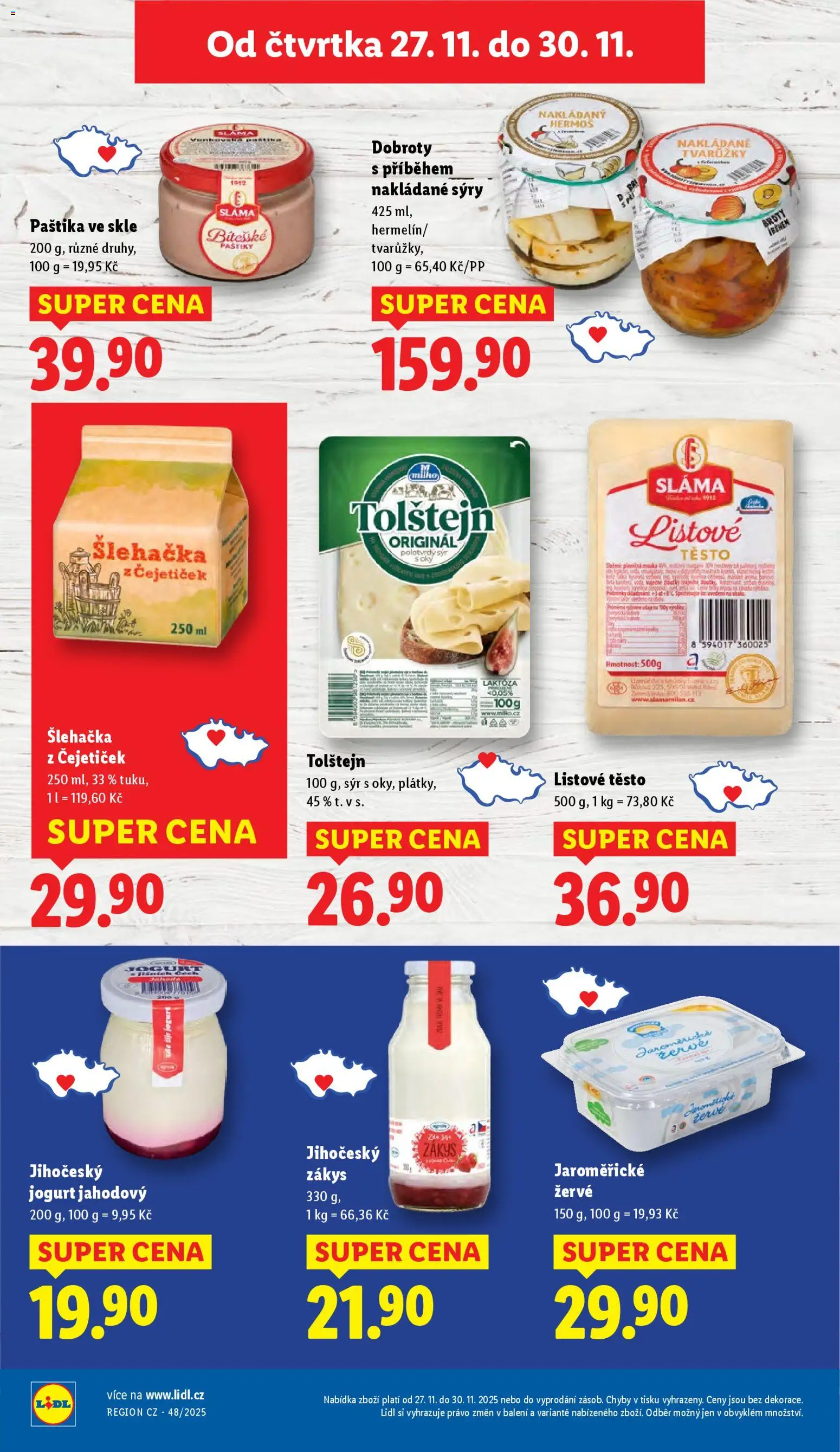 Lidl Black Friday od 27.11.2025 | Strana: 24 | Produkty: Sýr, Tvarůžky, Žervé, Těsto