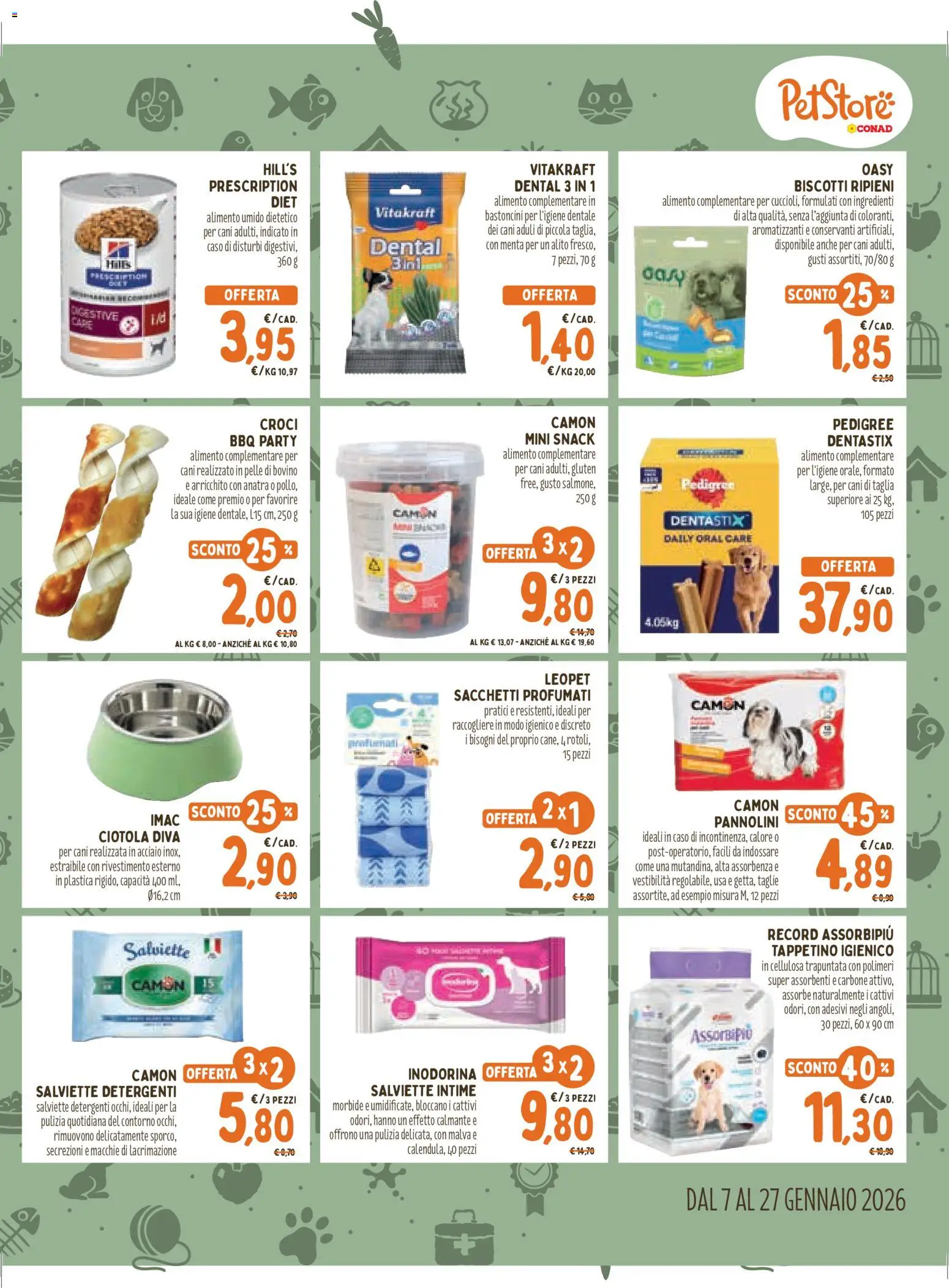 Volantino Conad del 07.01.2026 | Pagina: 3 | Prodotti: Bovino, Pannolini, Biscotti, Menta