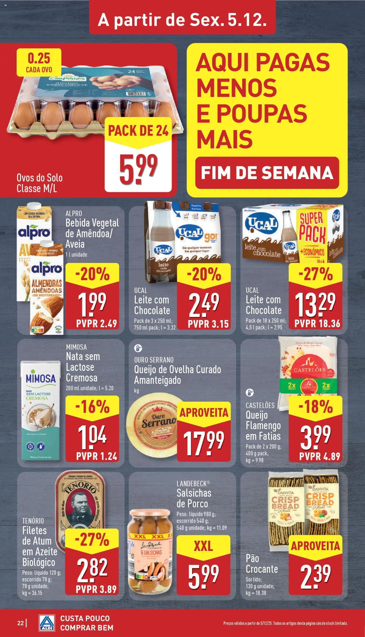 Aldi folheto │ válido de 01.12.2025 | Página: 22 | Produtos: Amêndoas, Leite, Nata, Bebida