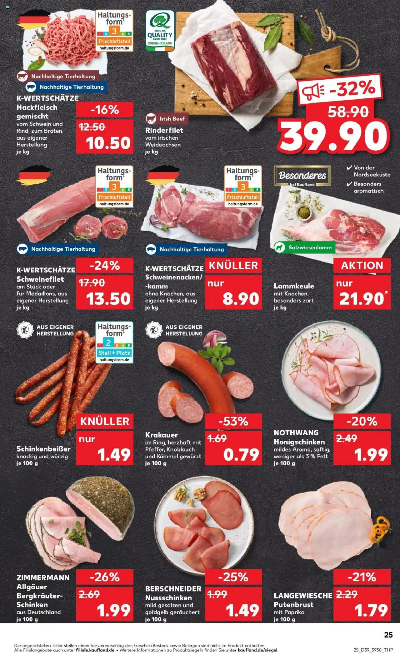 Kaufland prospekt Stuttgart	 – gültig ab 28.09.2025 | Seite: 25 | Produkte: Schweinefilet, Knoblauch, Schinken, Hackfleisch