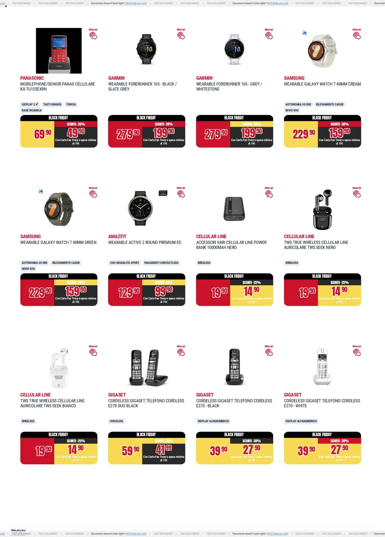 Volantino Trony del 25.11.2025 | Pagina: 11 | Prodotti: Torcia, Telefono, Fan, Samsung