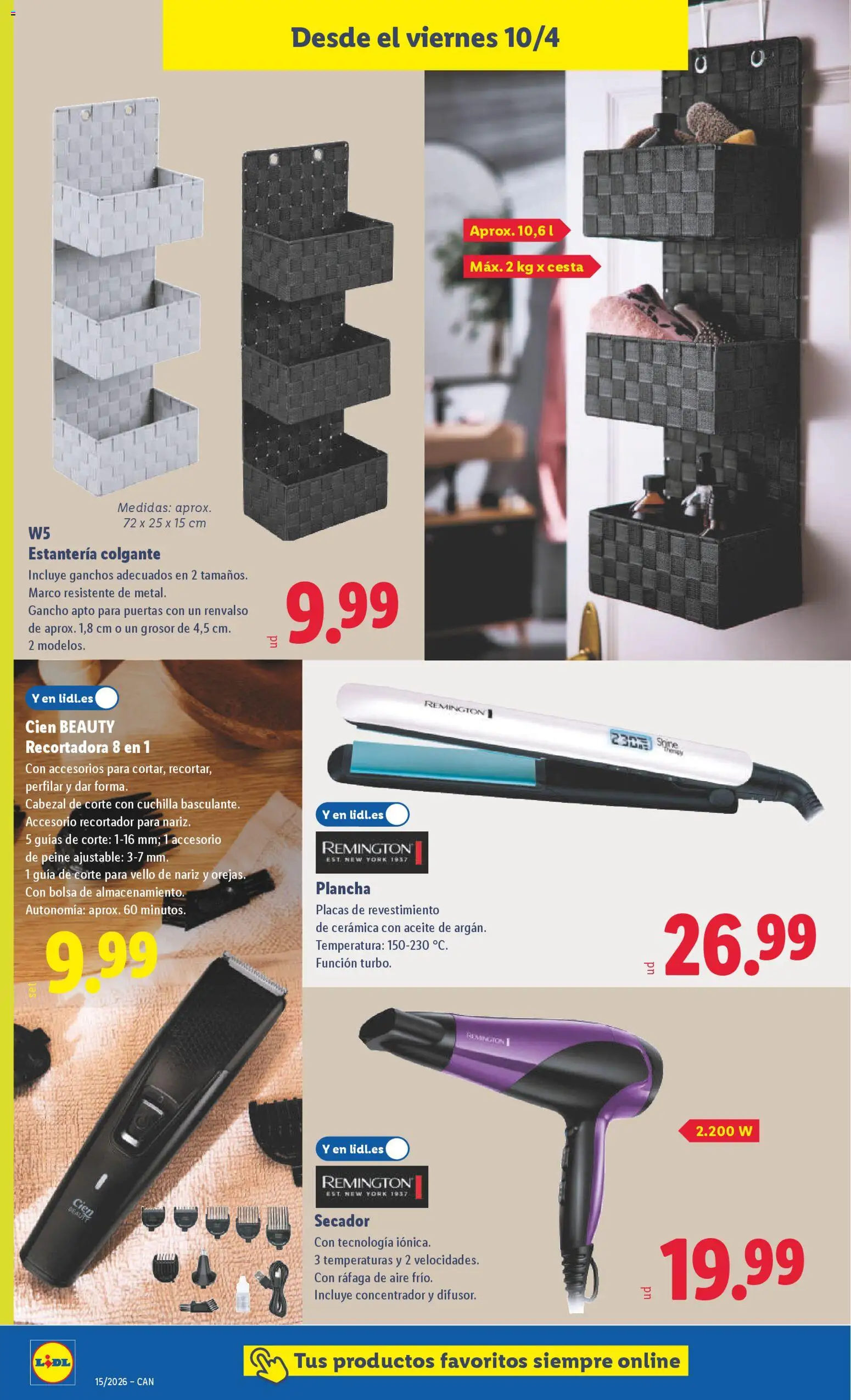 Lidl folleto de bazar │ válido desde el 06.04.2026 | Página: 14 | Productos: Aceite, Bolsa, Plancha, Cesta