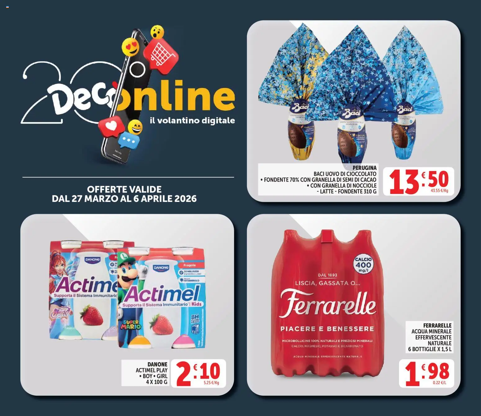 Volantino Decò del 27.03.2026 | Pagina: 29 | Prodotti: Nocciole, Cacao, Acqua minerale, Ferrarelle
