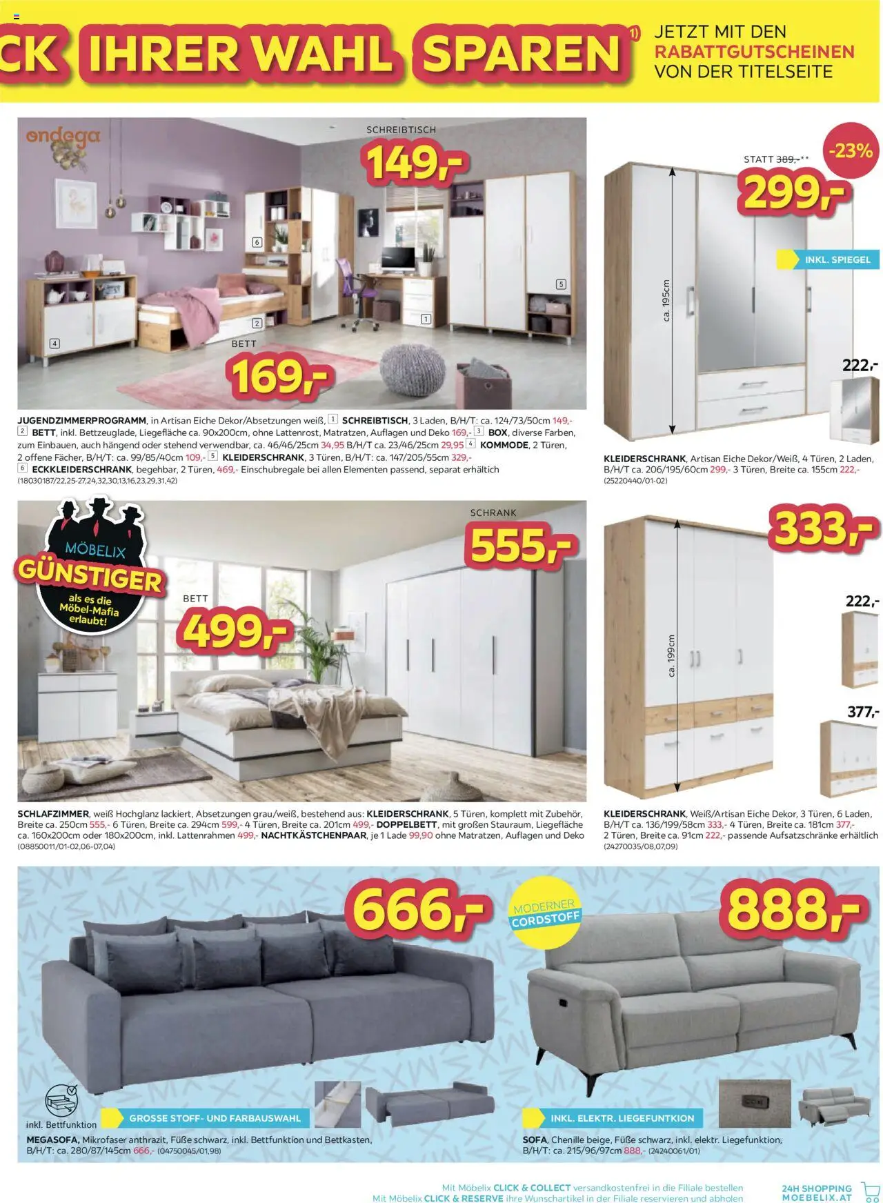 Möbelix Angebote gültig ab 28.07.2025 | Seite: 9 | Produkte: Bett, Schrank, Spiegel