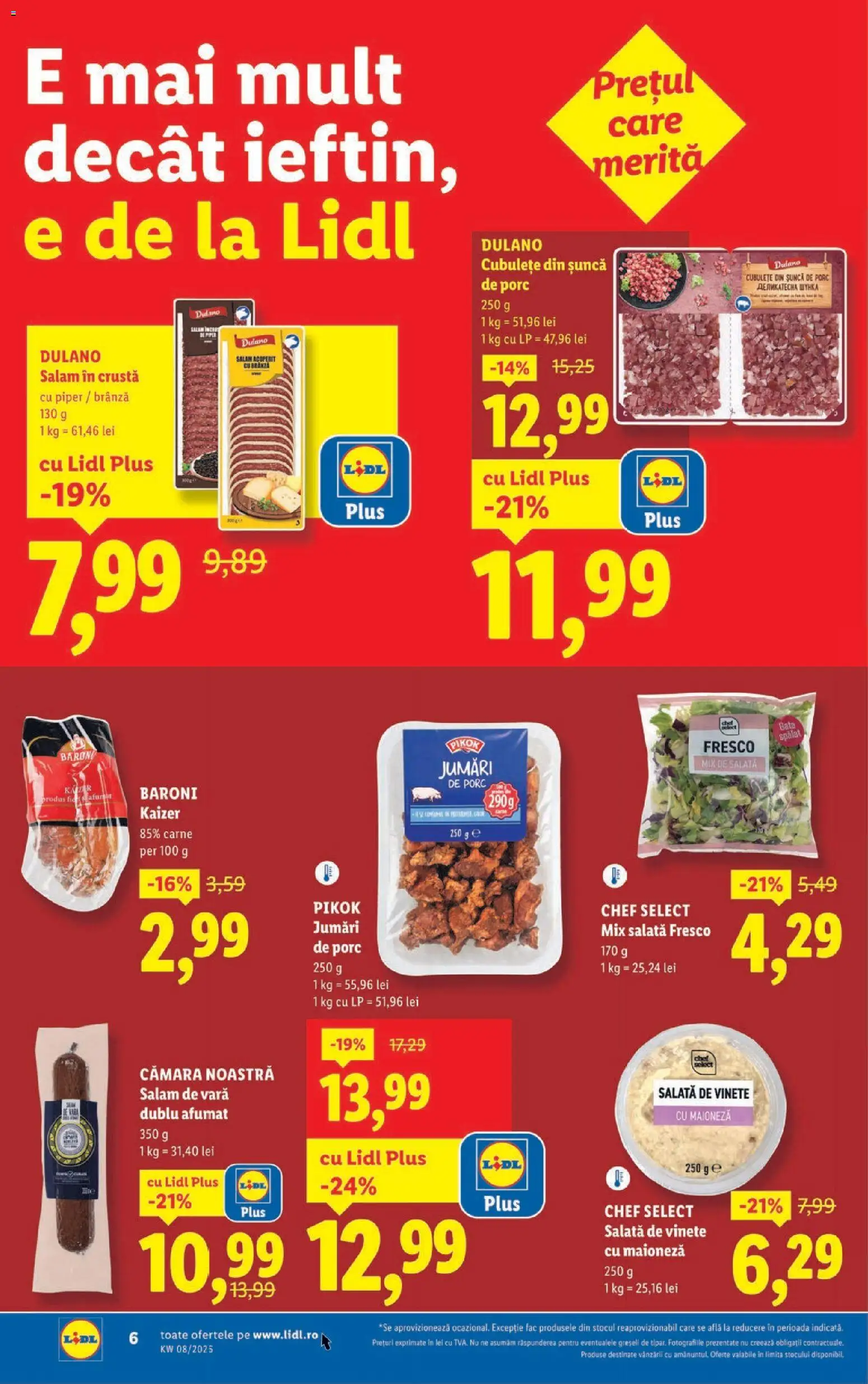 Noul catalog Lidl – valabil de la 16.02.2026 | Pagină: 6 | Produse: Brânză, Șuncă, Salată, Maioneză