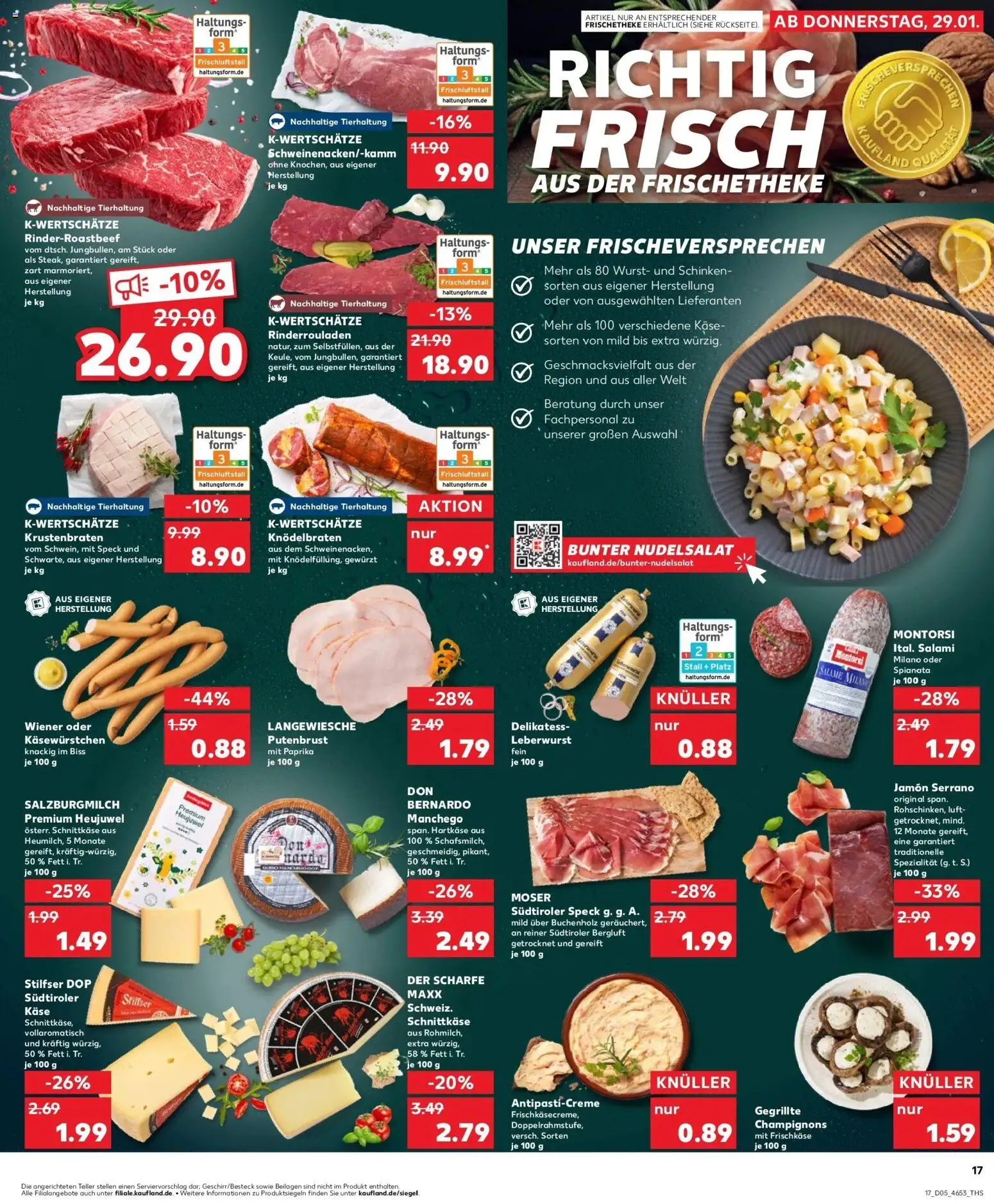 Kaufland prospekt Nienburg	 – gültig ab 02.02.2026 | Seite: 17 | Produkte: Käse, Champignons, Paprika, Wurst