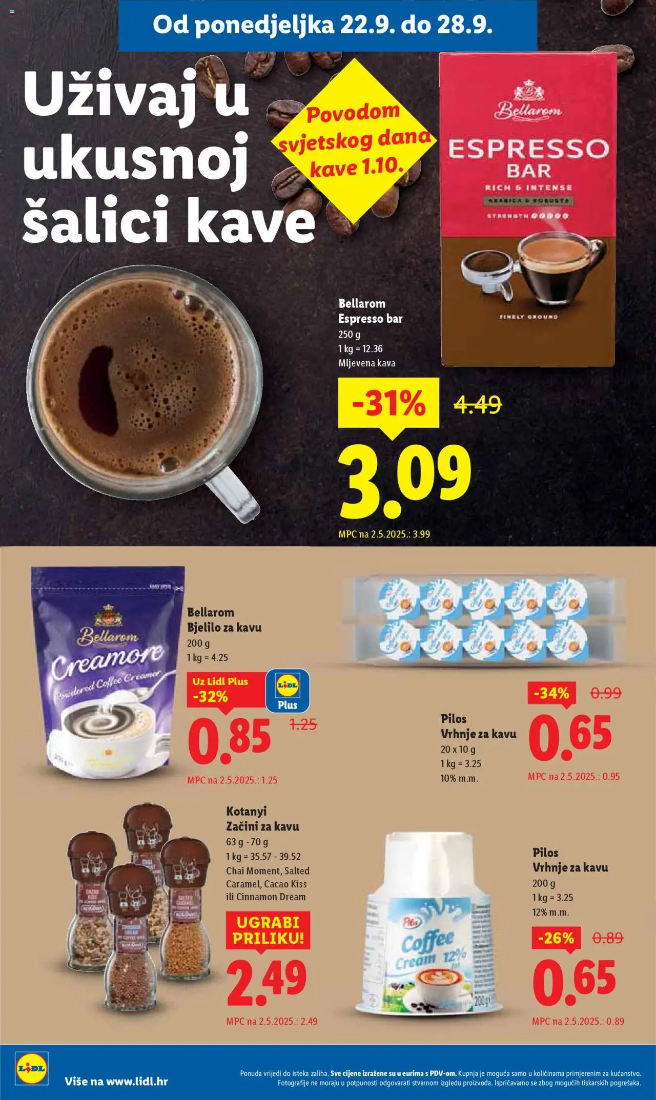 Lidl katalog | vrijedi od 22.09.2025 | Stranica: 18 | Proizvodi: Mljevena kava, Kava, Začini
