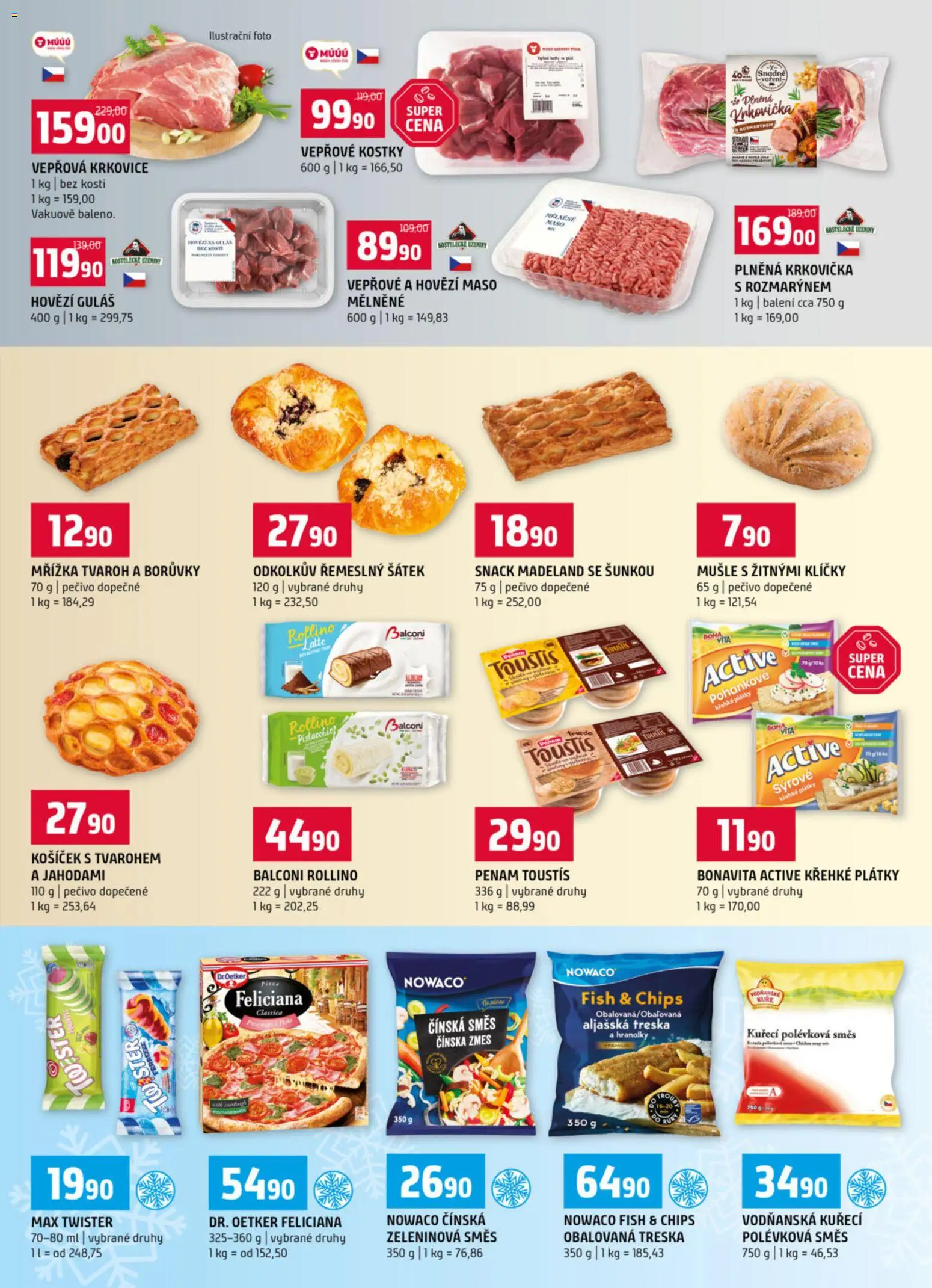 Terno leták od 25.03.2026 | Strana: 3 | Produkty: Aljašská treska, Hovězí maso, Hranolky, Vepřová krkovice