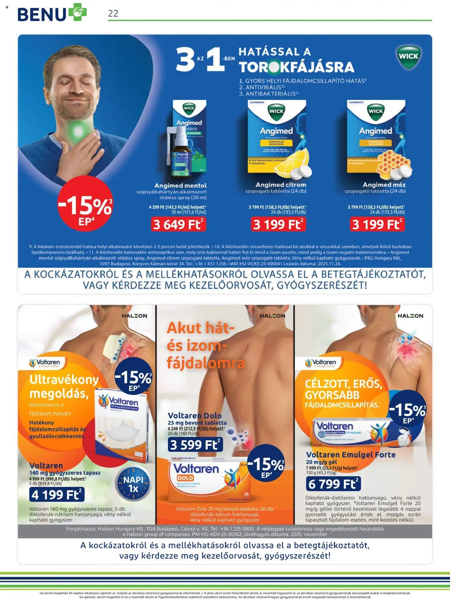 BENU Gyógyszertárak akciós ujság - amely érvényes a következő dátumtól: 01.01.2026 | Oldal: 22 | Termékek: Méz, Citrom