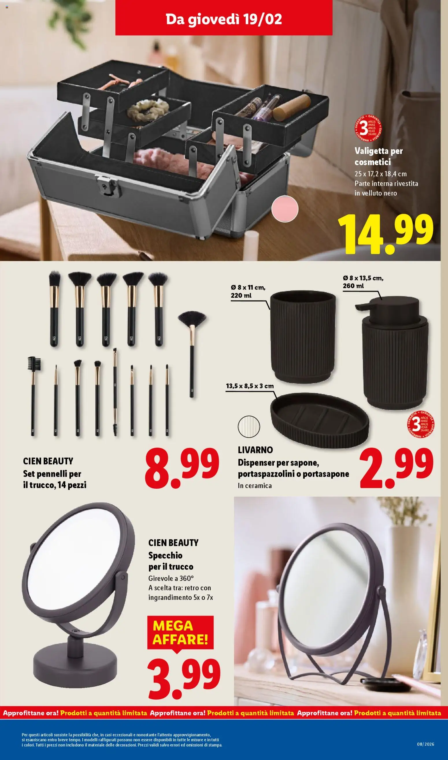 Volantino Lidl del 16.02.2026 | Pagina: 43 | Prodotti: Valigetta, Specchio, Trucco