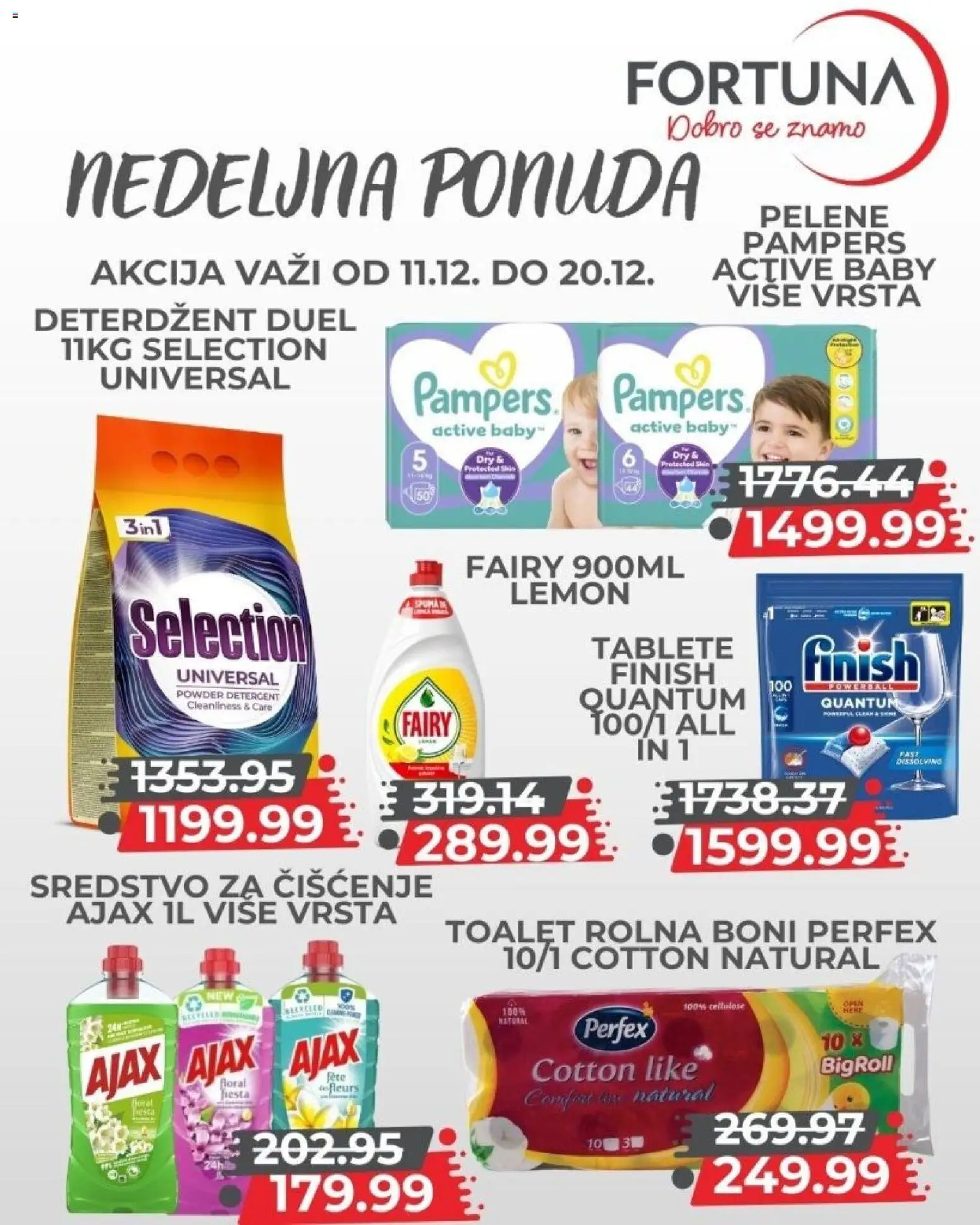Fortuna Market katalog - važi od 11.12.2025 | Strana: 11 | Proizvode: Deterdžent, Pampers, Finish, Pelene