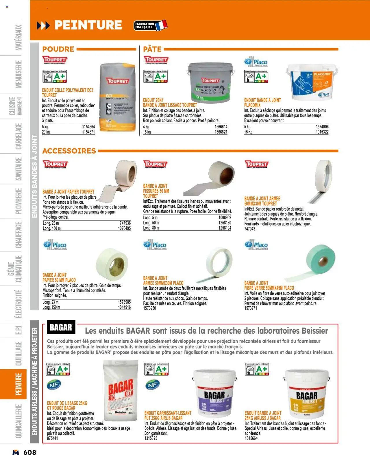  | Page: 608 | Produits: Poudre, Plâtre, Colle