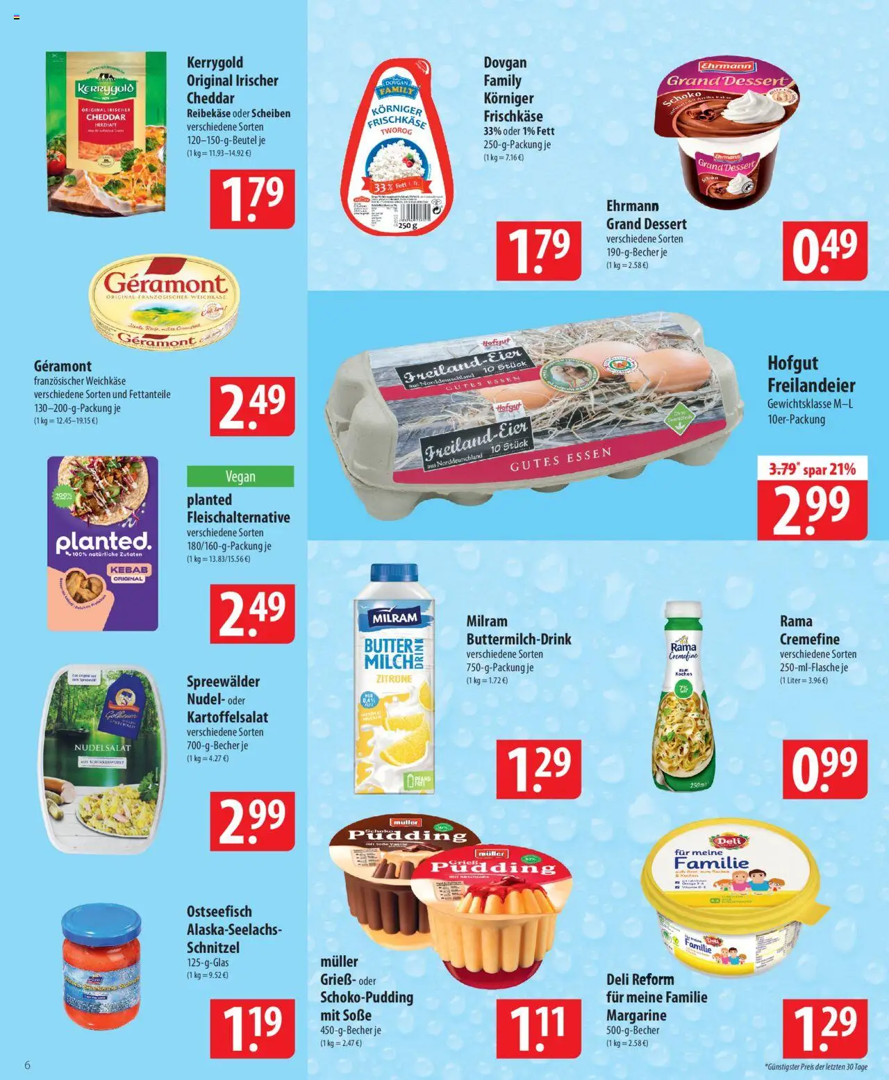 Famila Prospekt 	 – gültig ab 22.09.2025 | Seite: 6 | Produkte: Geramont, Rama cremefine, Reibekase, Frischkase