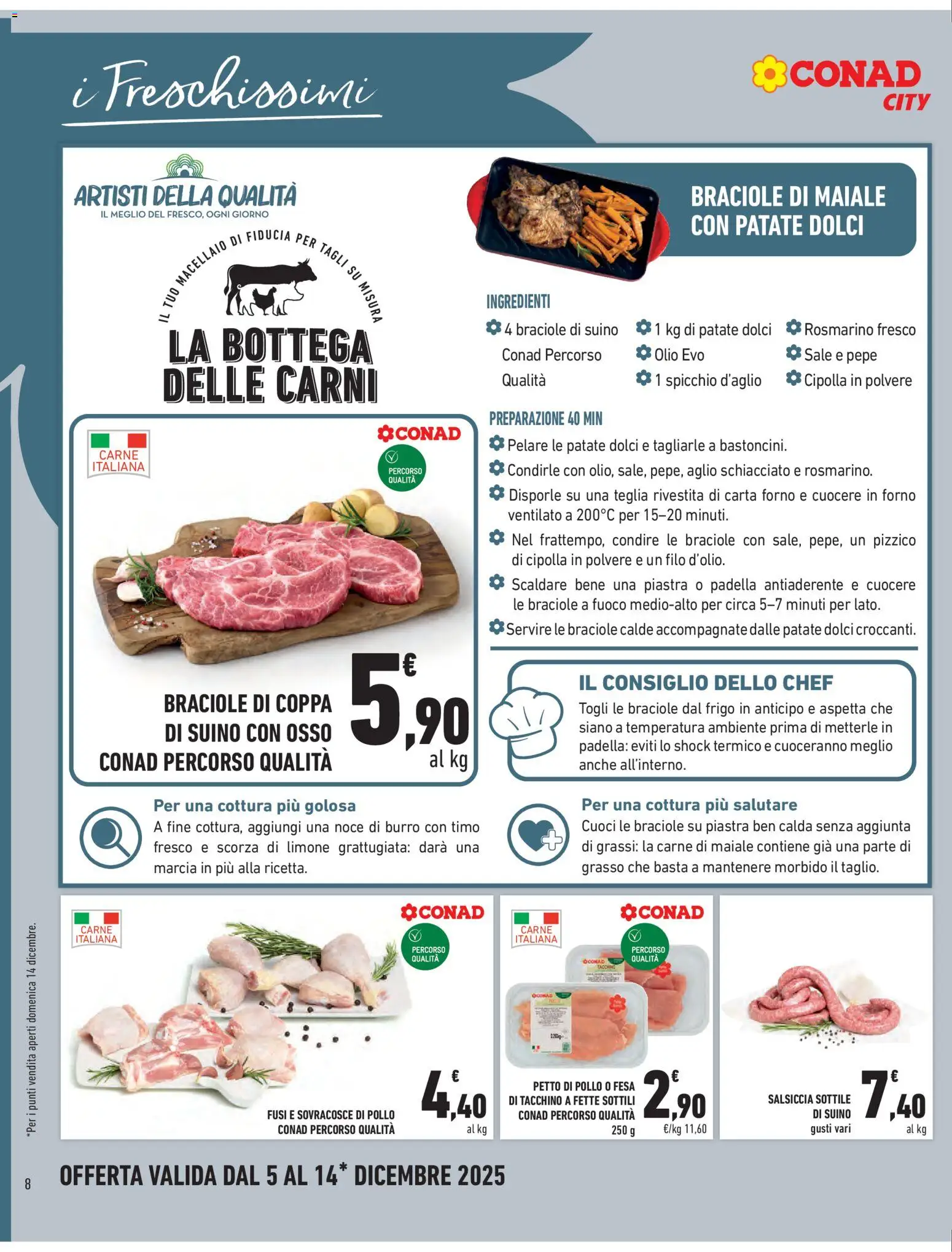Volantino Conad del 05.12.2025 | Pagina: 8 | Prodotti: Petto di Pollo, Maiale, Suino, Burro