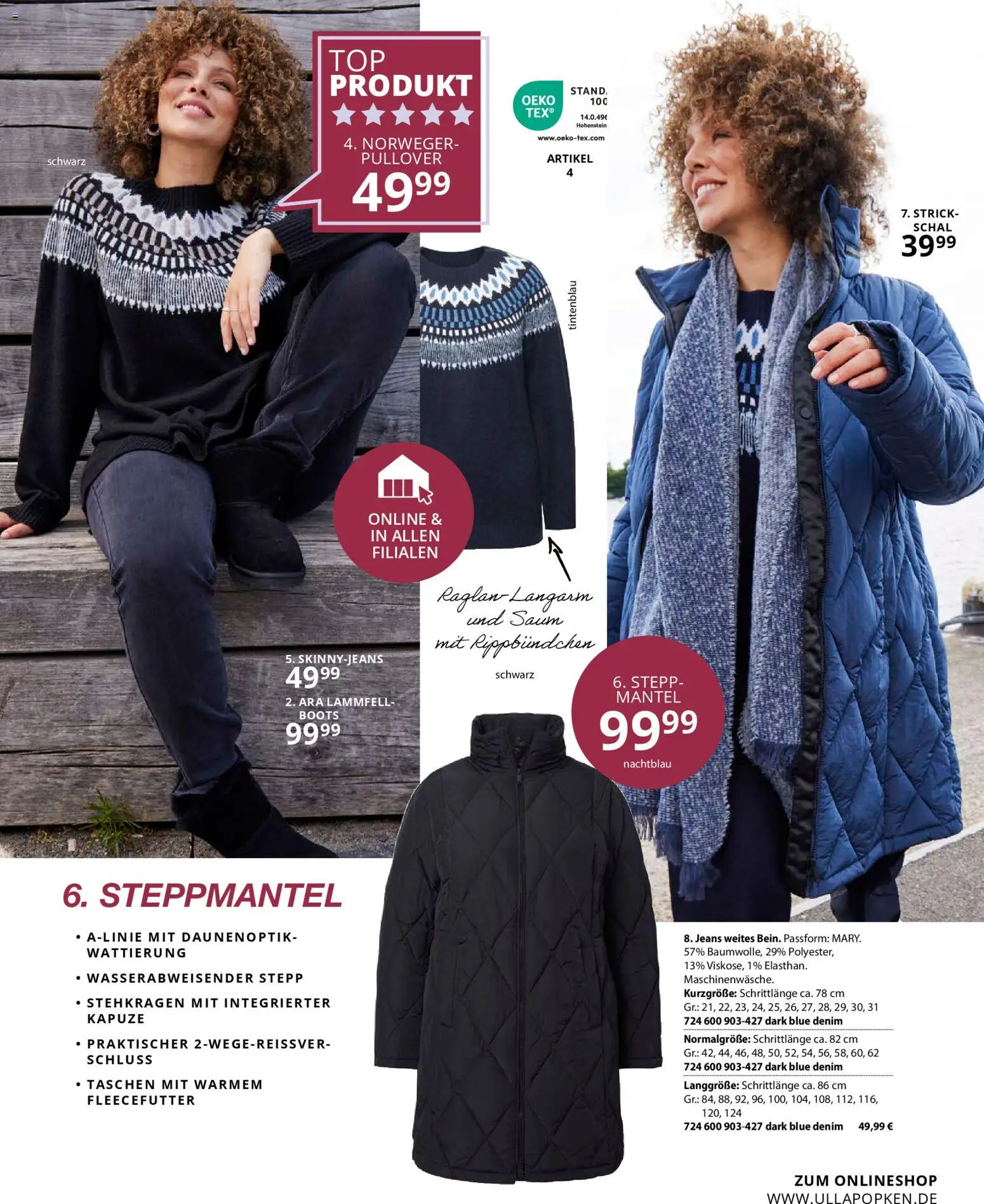 Ulla Popken Prospekt 	 – gültig ab 01.11.2025 | Seite: 15 | Produkte: Steppmantel, Pullover, Mantel, Schal