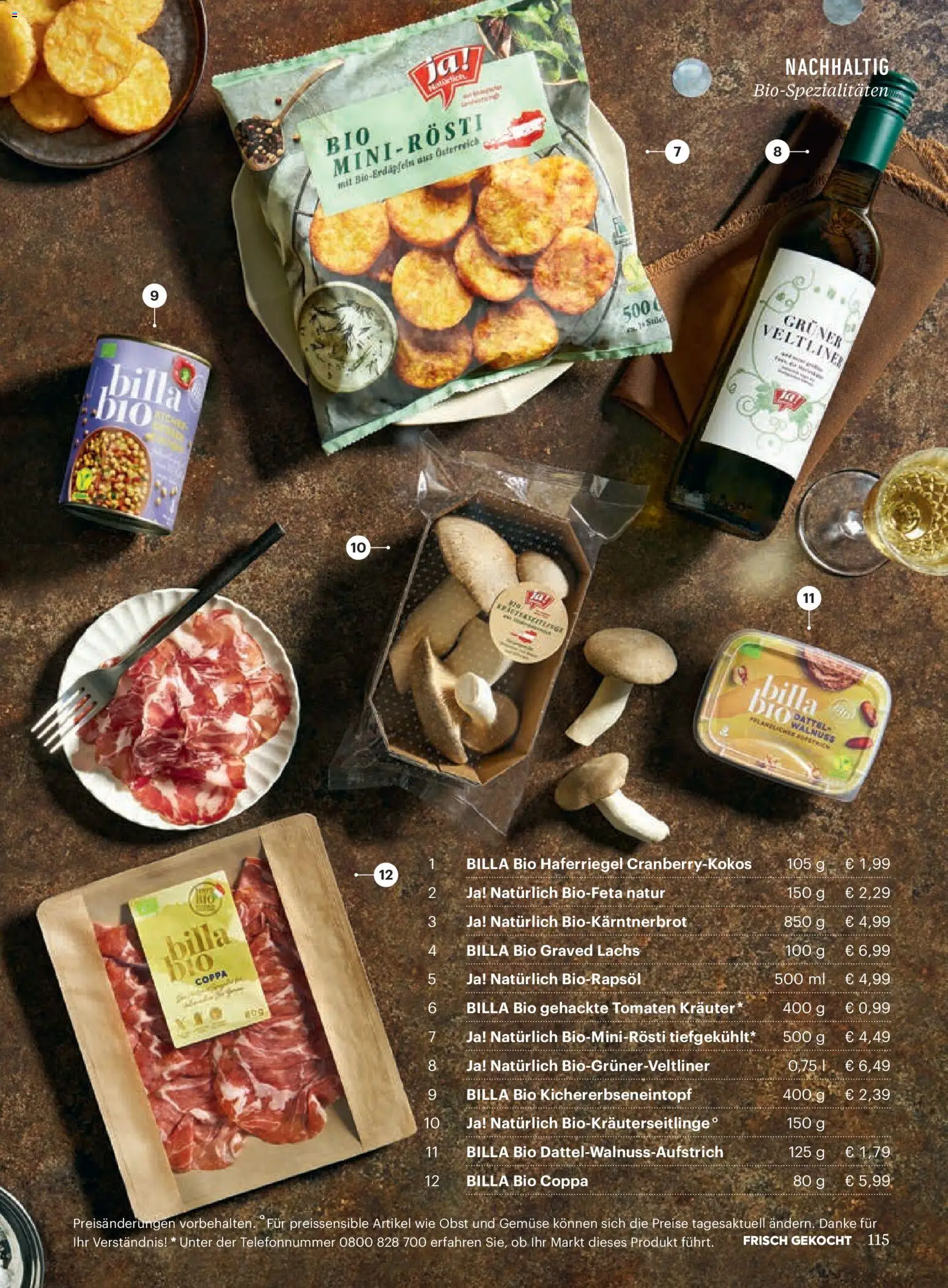 Billa  Frisch Gekocht gültig ab 01.12.2025 | Seite: 115 | Produkte: Gemüse, Obst, Dattel, Tomaten