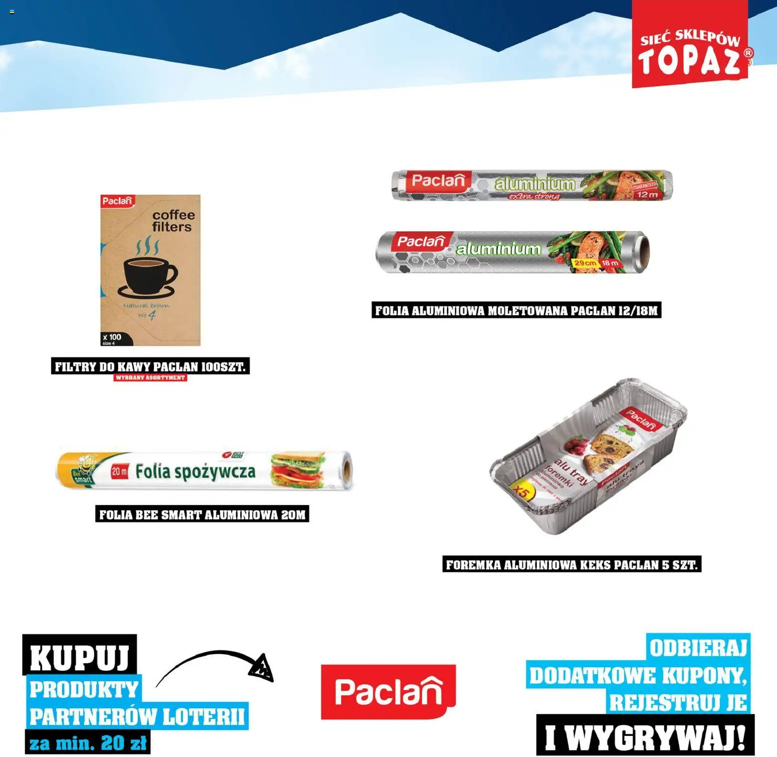 Topaz Gazetka - Katalog Produktów Objętych Loterią od 01.12.2025 | Strona: 93 | Produkty: Folia spożywcza, Filtry do kawy