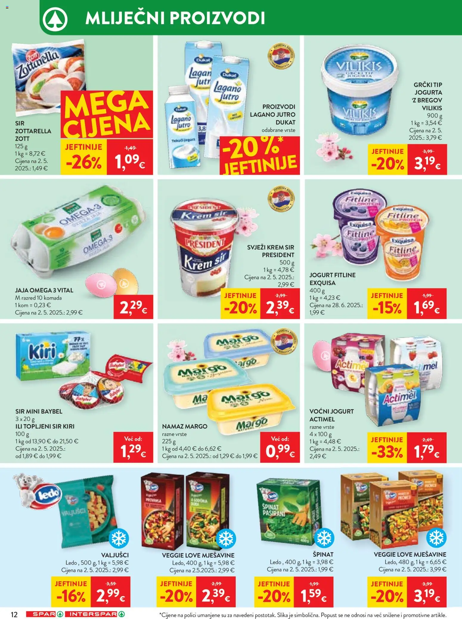 Spar katalog | vrijedi od 18.03.2026 | Stranica: 12 | Proizvodi: Sir, Jogurt, Jaja, Ledo