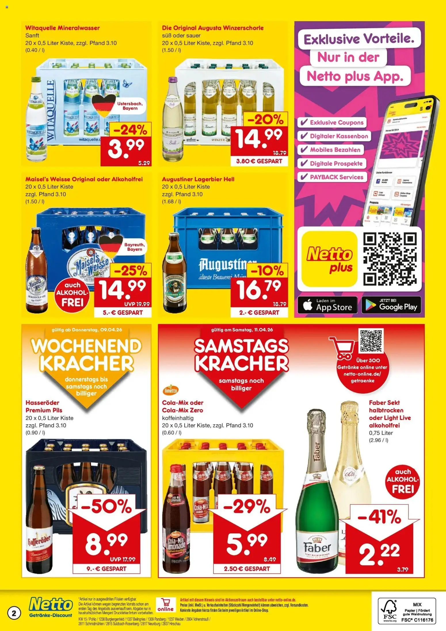 Netto Marken-Discount Prospekt Neunburg Vorm Wald	 – gültig ab 07.04.2026 | Seite: 2 | Produkte: Sekt, Pils, Limonade, Hasseröder