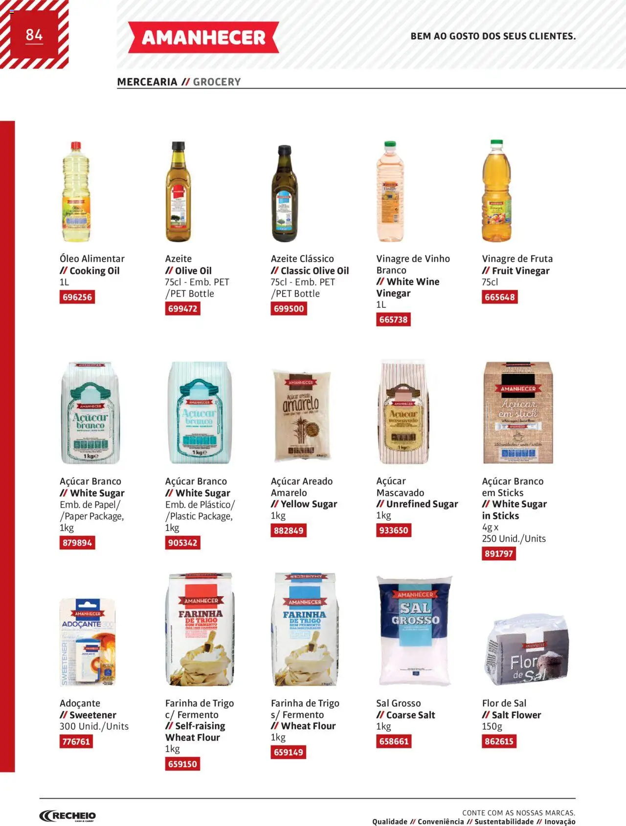 Recheio AS NOSSAS MARCAS │ válido de 19.12.2023 | Página: 84 | Produtos: Vinagre, Farinha de trigo, Óleo, Vinho