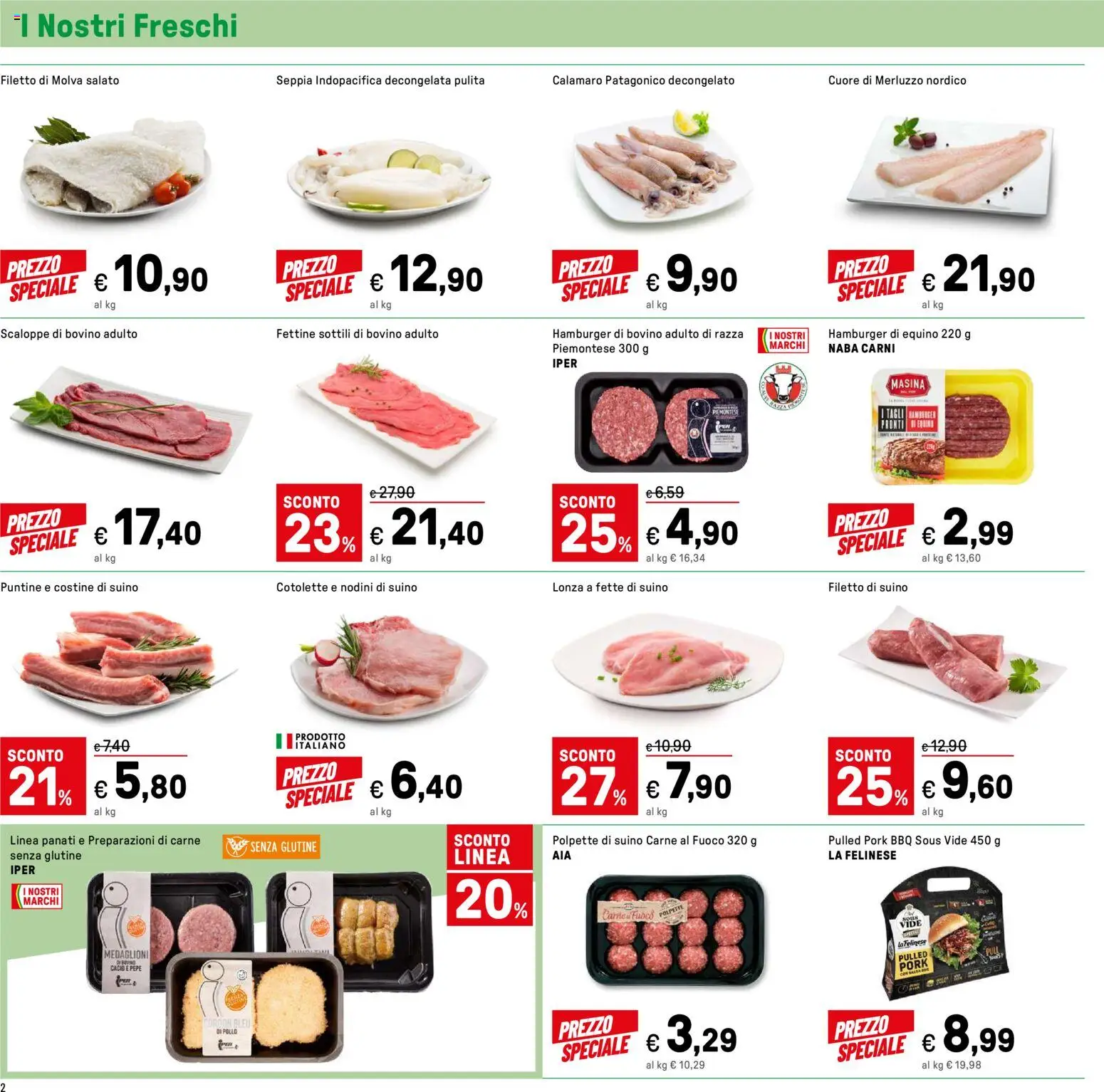 Volantino Iper del 14.11.2025 | Pagina: 2 | Prodotti: Pollo, Merluzzo, Pepe, Hamburger