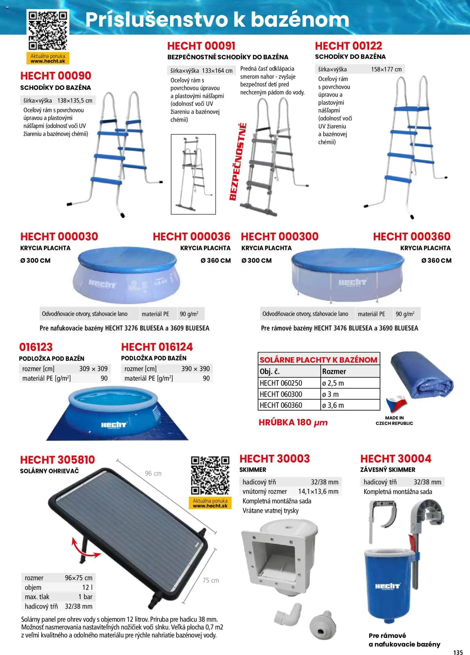 Nové Hecht akcie – leták je platný od 19.02.2026 | Strana: 135 | Produkty: Plachta, Bazény, Rám, Ohrievač
