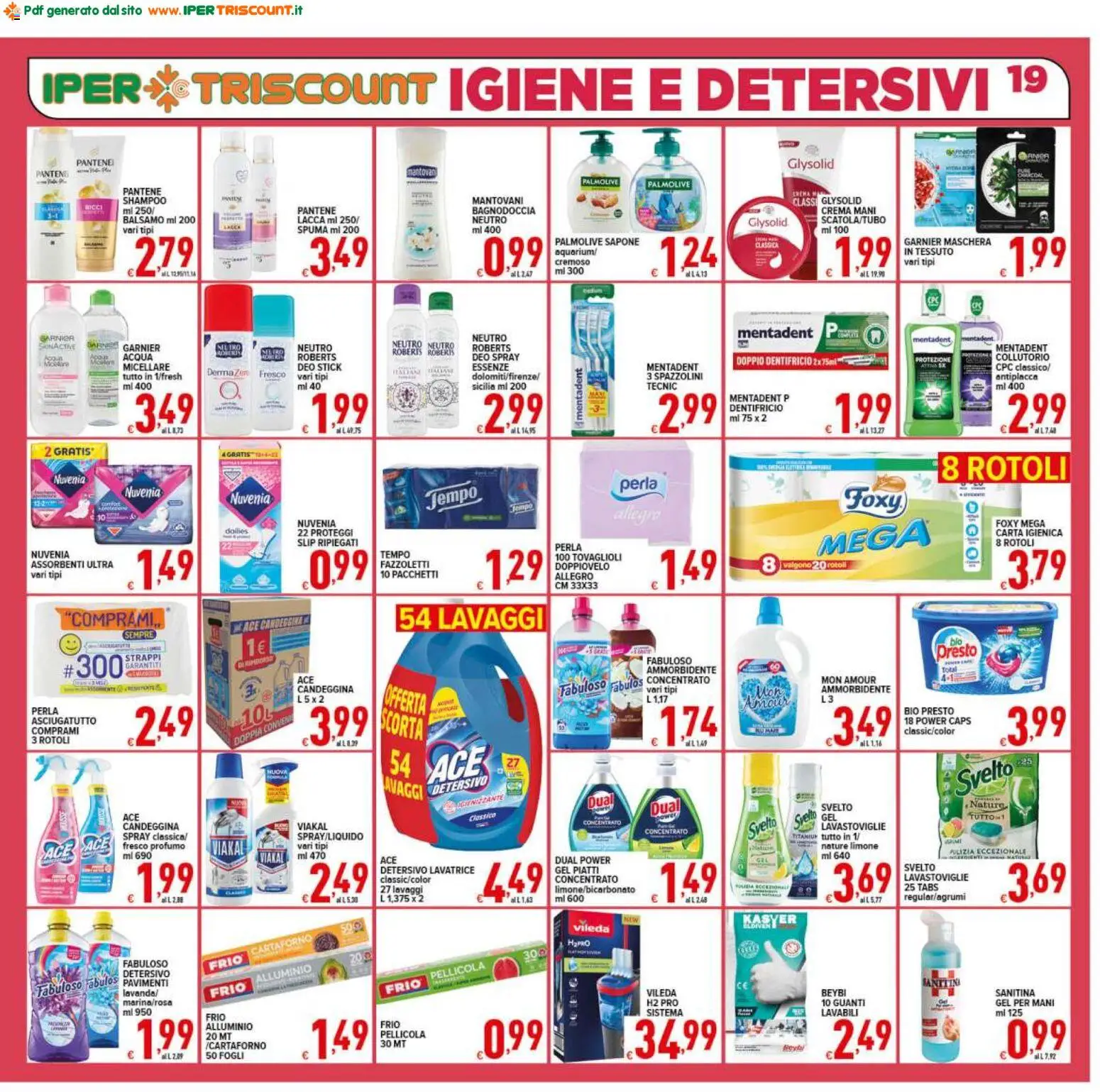 Volantino Ipertriscount del 26.01.2026 | Pagina: 19 | Prodotti: Shampoo, Maschera, Sapone, Fazzoletti