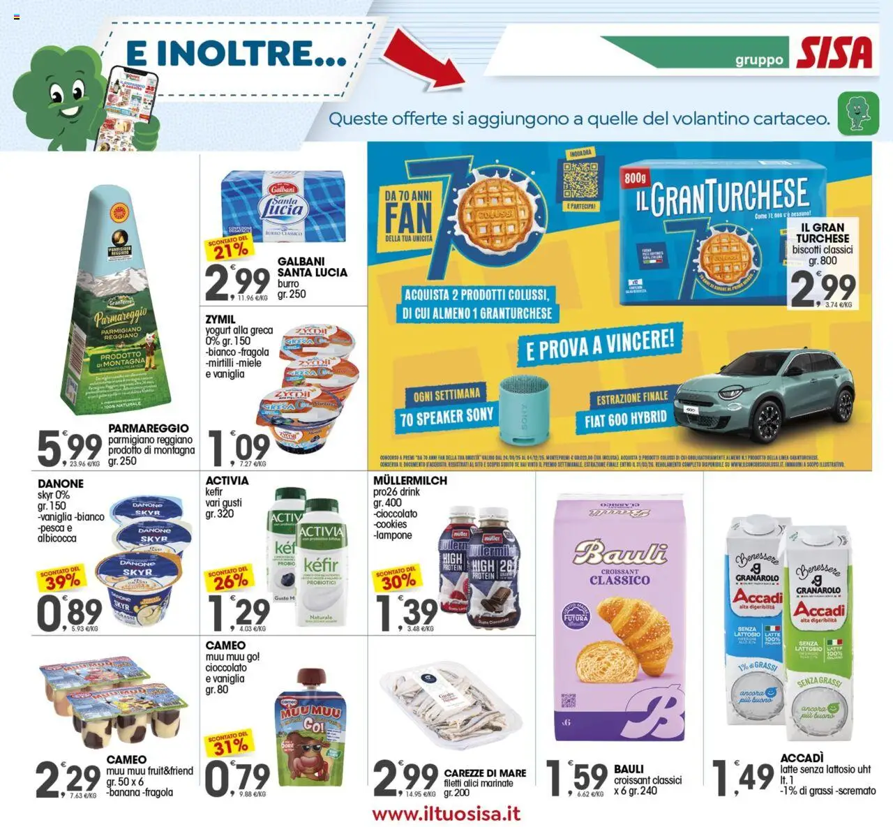 Volantino SISA del 03.10.2025 | Pagina: 12 | Prodotti: Biscotti, Latte, Pesca, Mirtilli