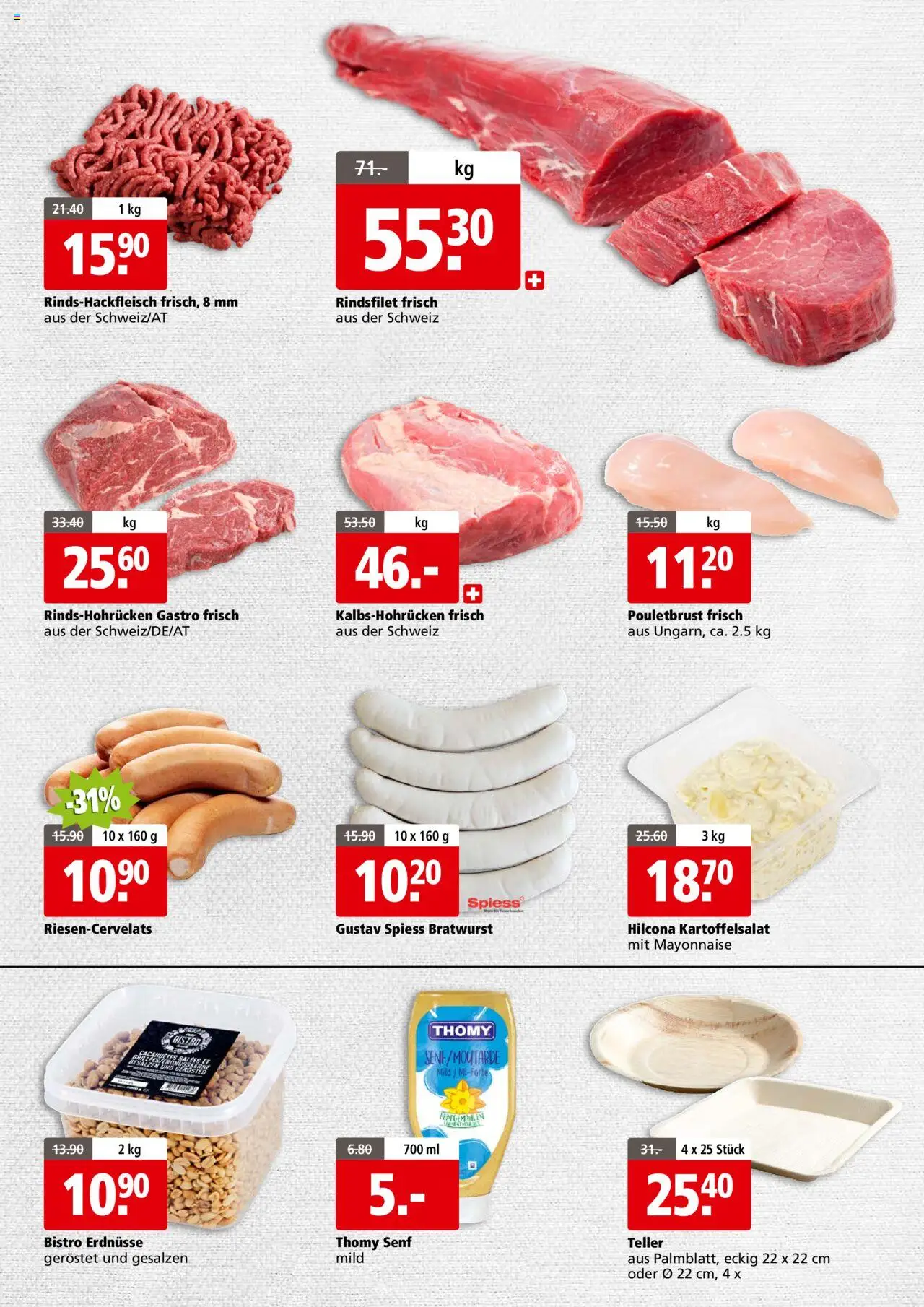 Aligro Aktionen Business Schlieren, Gossau SG, Frauenfeld, Rapperswil-Jona, Sargans, Bern, Brüttisellen, Pratteln, Emmen, Spreitenbach ab 18.08.2025 | Seite: 3 | Produkte: Erdnüsse, Pouletbrust, Mayonnaise