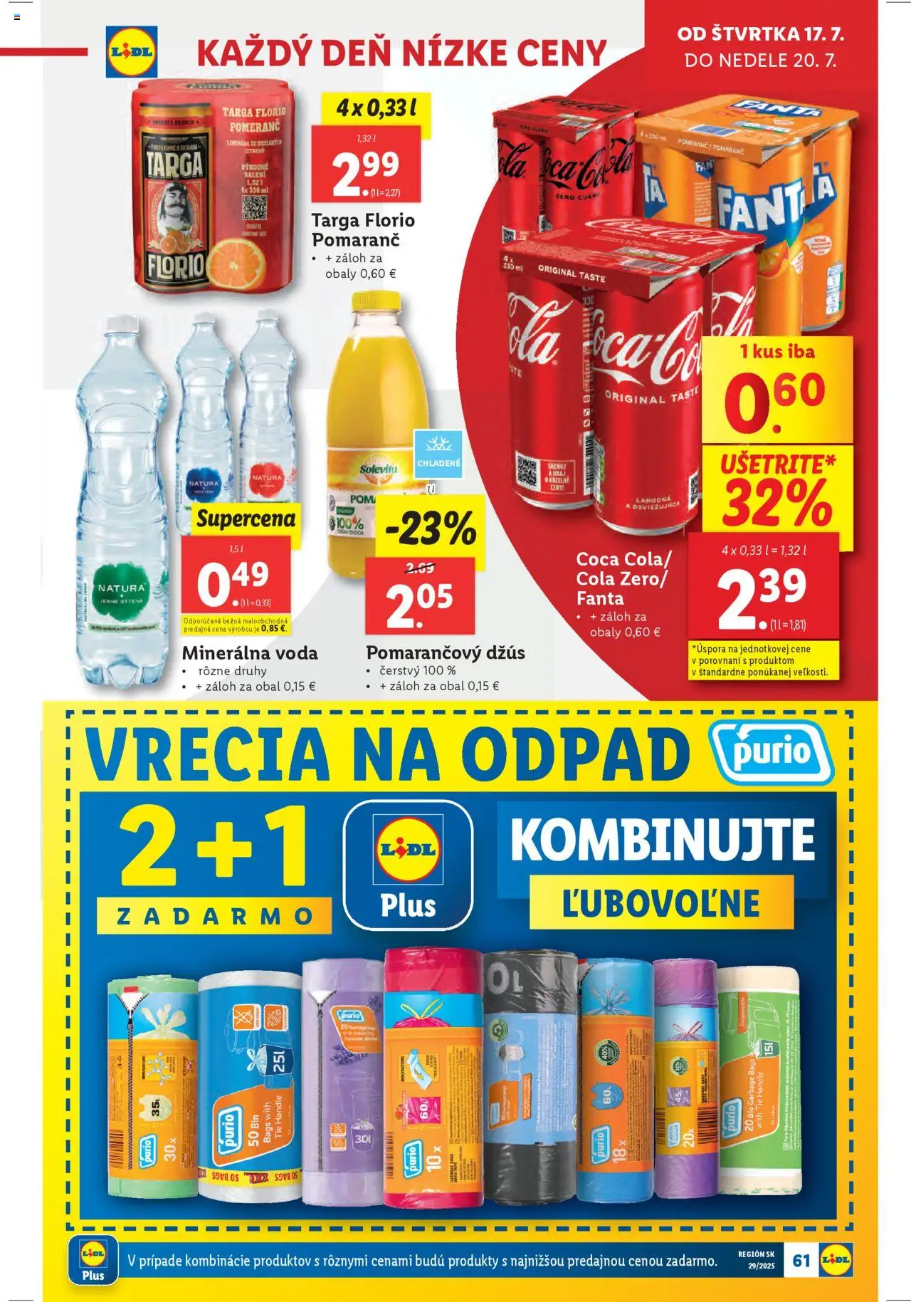 Lidl leták │ platný od 14.07.2025 | Strana: 73 | Produkty: Džús, Voda, Minerálna voda, Cola