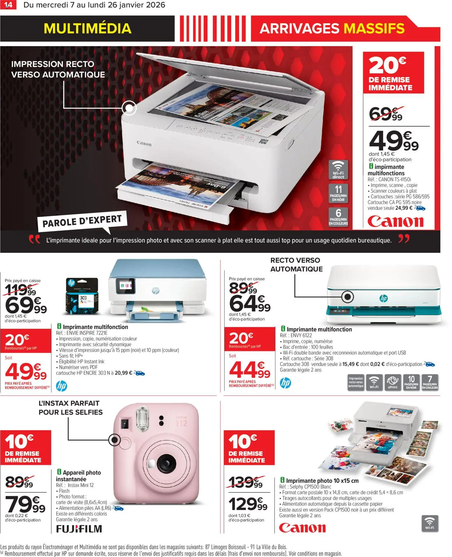 {H1} | Page: 16 | Produits: Imprimante, USB, Cartouche, Piles