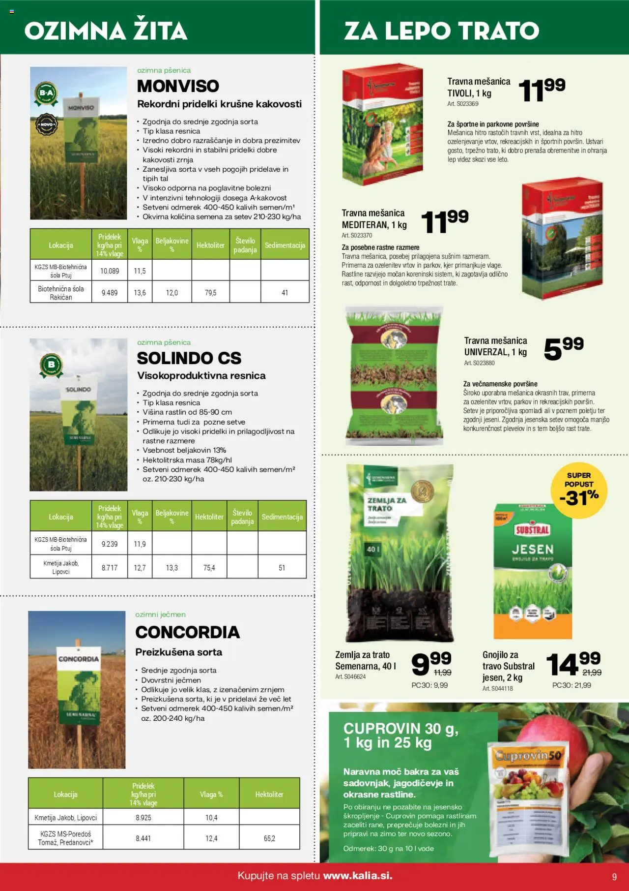 Novi Kalia katalog ponudbe – veljaven od 22.09.2025 | Stran: 9 | Izdelki: Žemlja