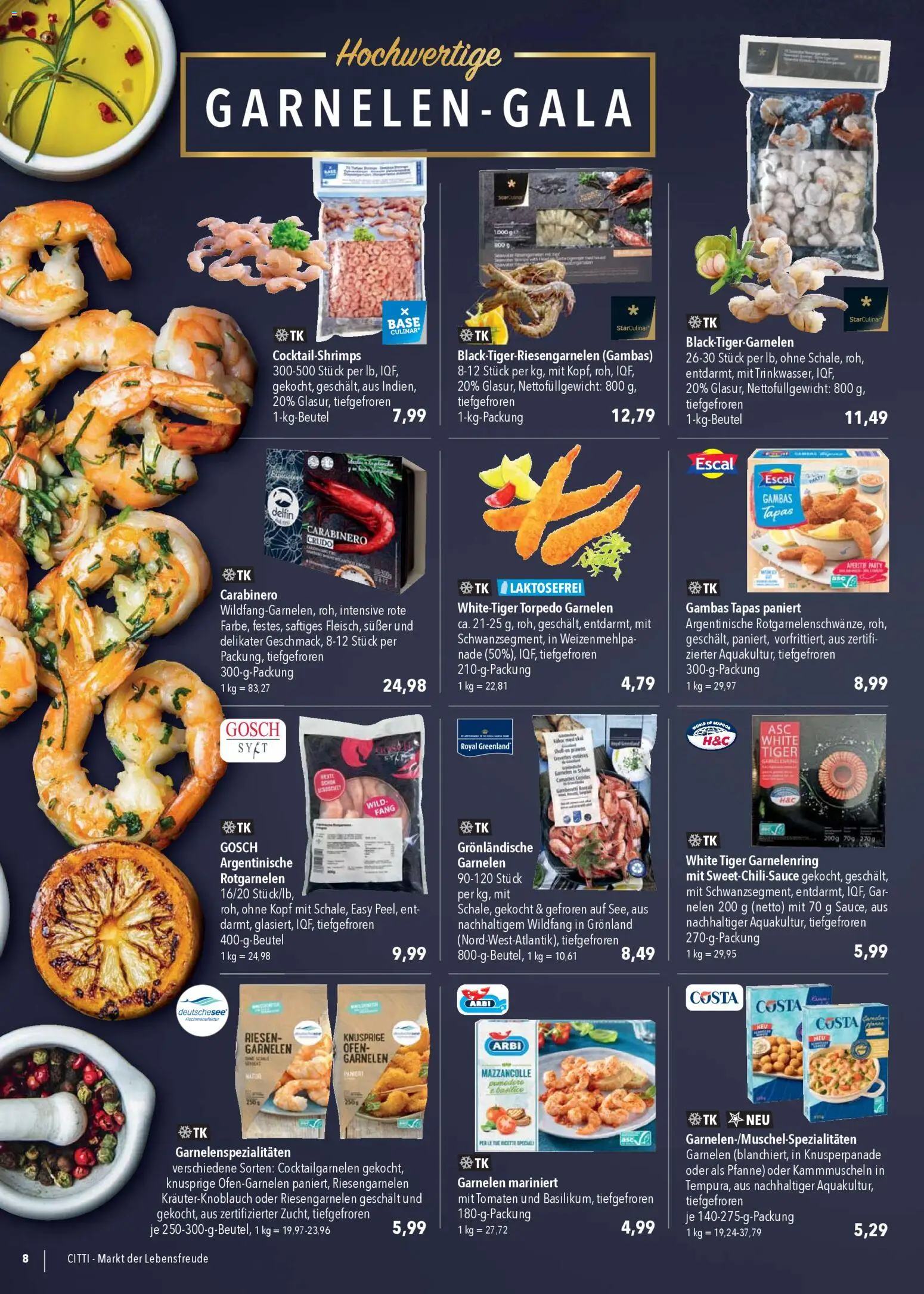CITTI Markt Prospekt 	 – gültig ab 03.12.2025 | Seite: 8 | Produkte: Ofen, Tomaten, Garnelen