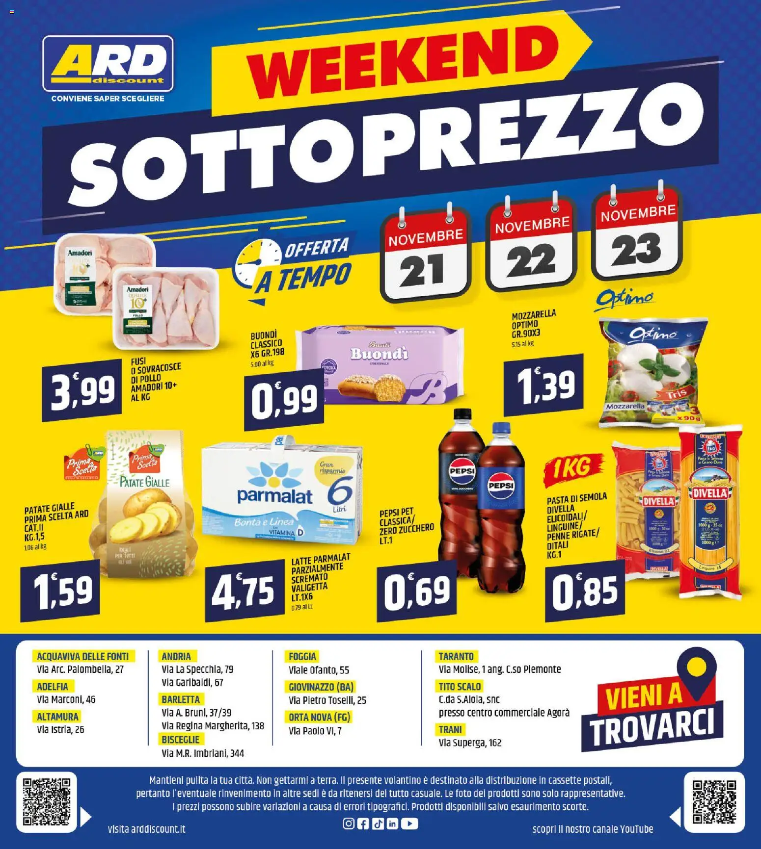 Volantino ARD Discount del 13.11.2025 | Pagina: 20 | Prodotti: Zucchero, Mozzarella, Pepsi, Valigetta