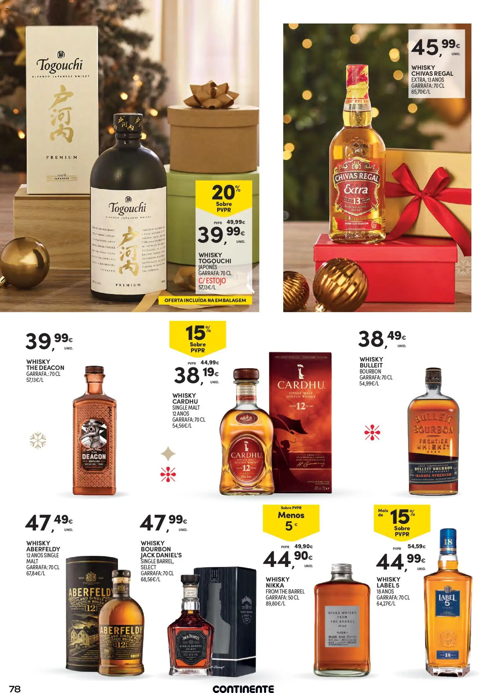Continente - Natal │ válido de 11.11.2025 | Página: 78 | Produtos: Whisky