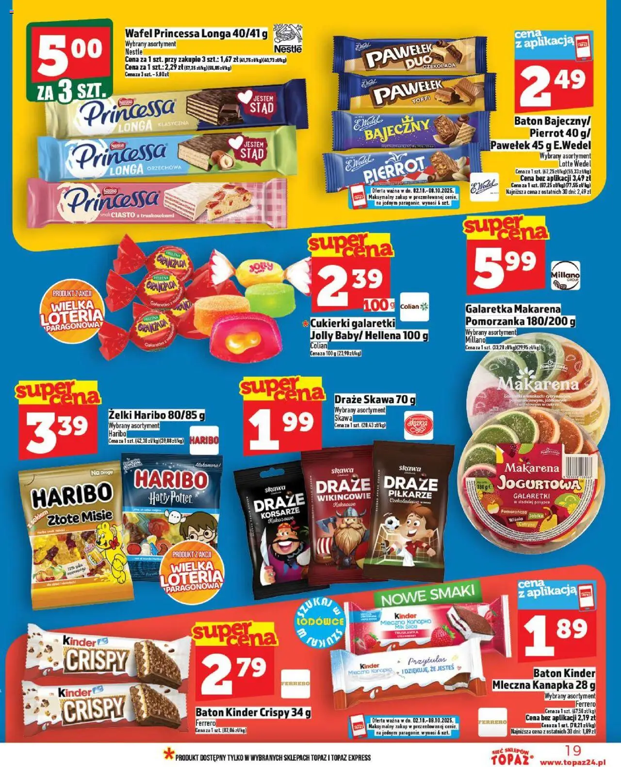 Topaz Gazetka od 02.10.2025 | Strona: 19 | Produkty: Cytryna, Galaretka, Baton, Czekolada