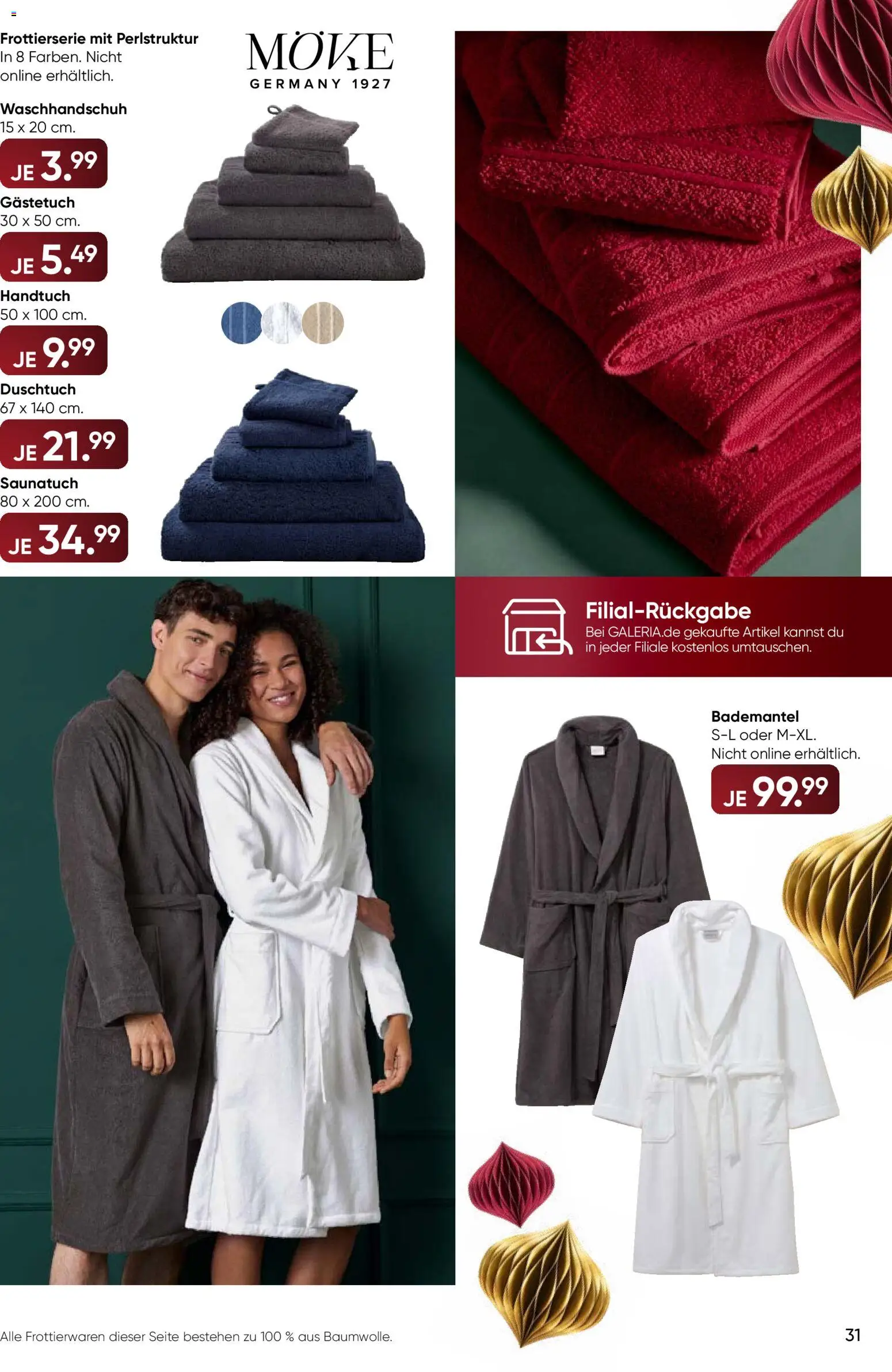 Galeria Karstadt Kaufhof Prospekt 	 – gültig ab 10.12.2025 | Seite: 31 | Produkte: Bademantel