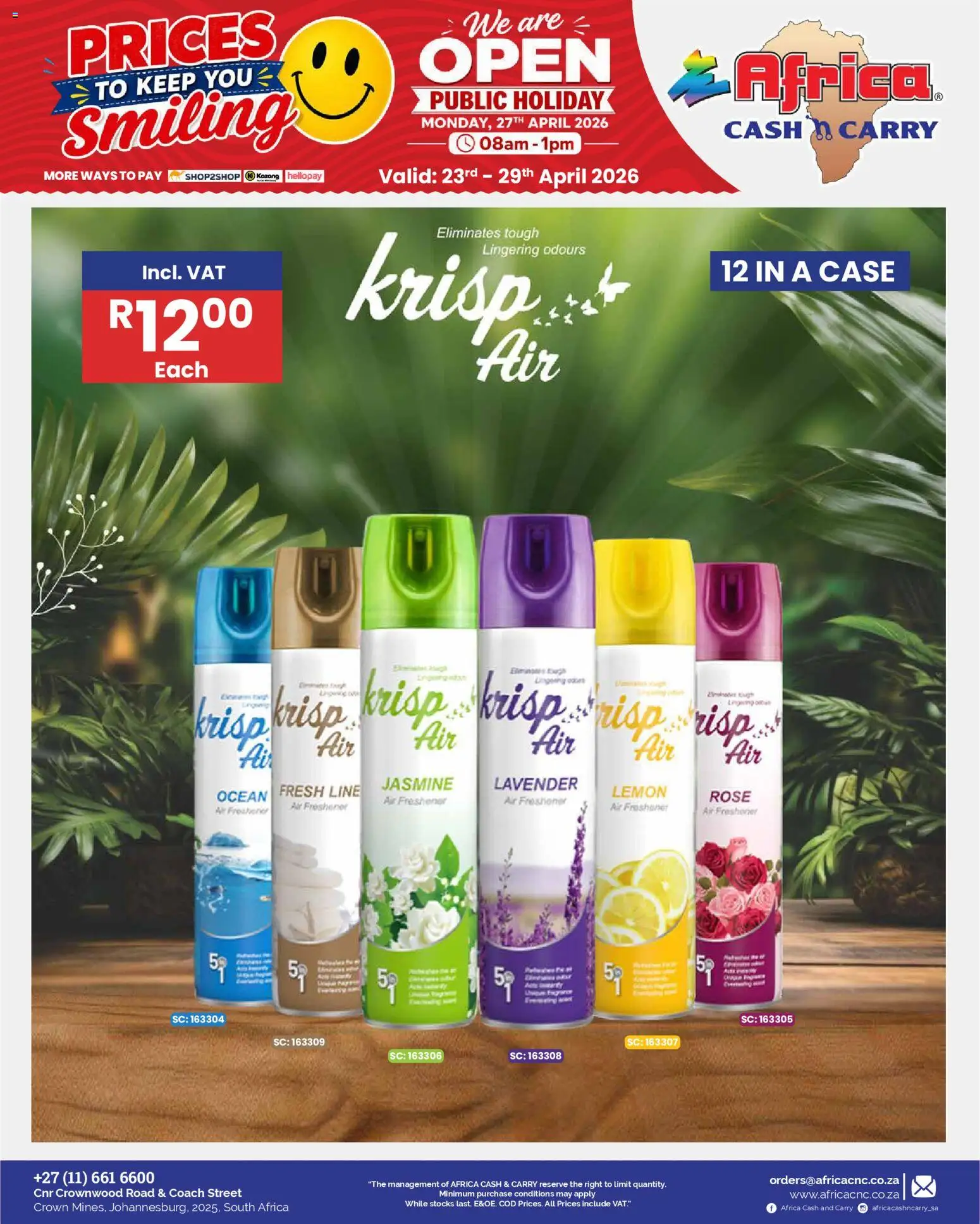 New Africa Cash & Carry catalogue – valid from 23.04.2026 | Page: 49 | Products: Case, Air freshener, Lemon