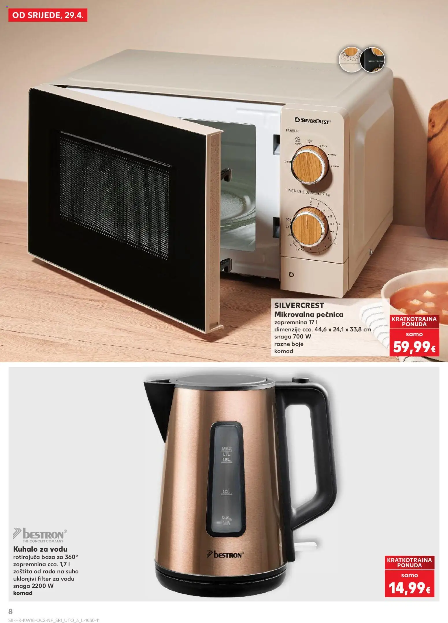 Kaufland katalog | vrijedi od 29.04.2026 | Stranica: 8 | Proizvodi: Kuhalo za vodu, Pećnica, Mikrovalna pećnica
