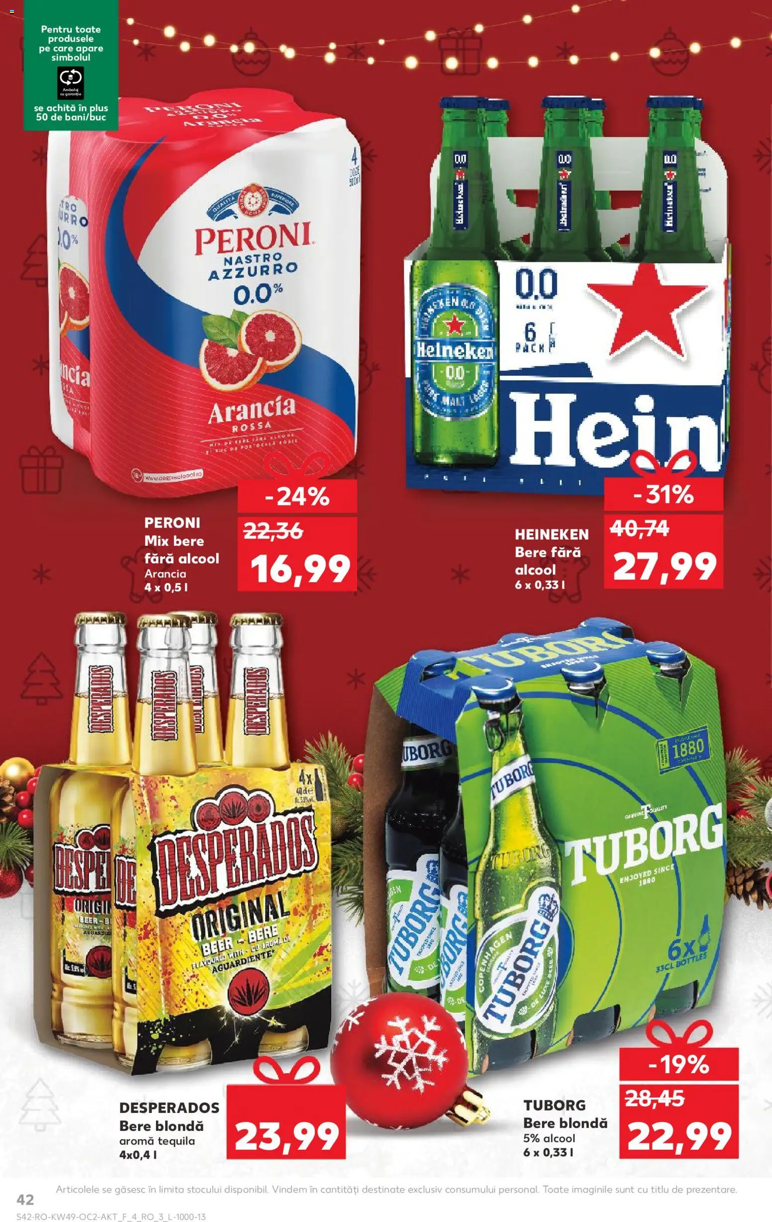 Kaufland RO akciós ujság - amely érvényes a következő dátumtól: 03.12.2025 | Oldal: 42 | Termékek: Heineken, Tequila