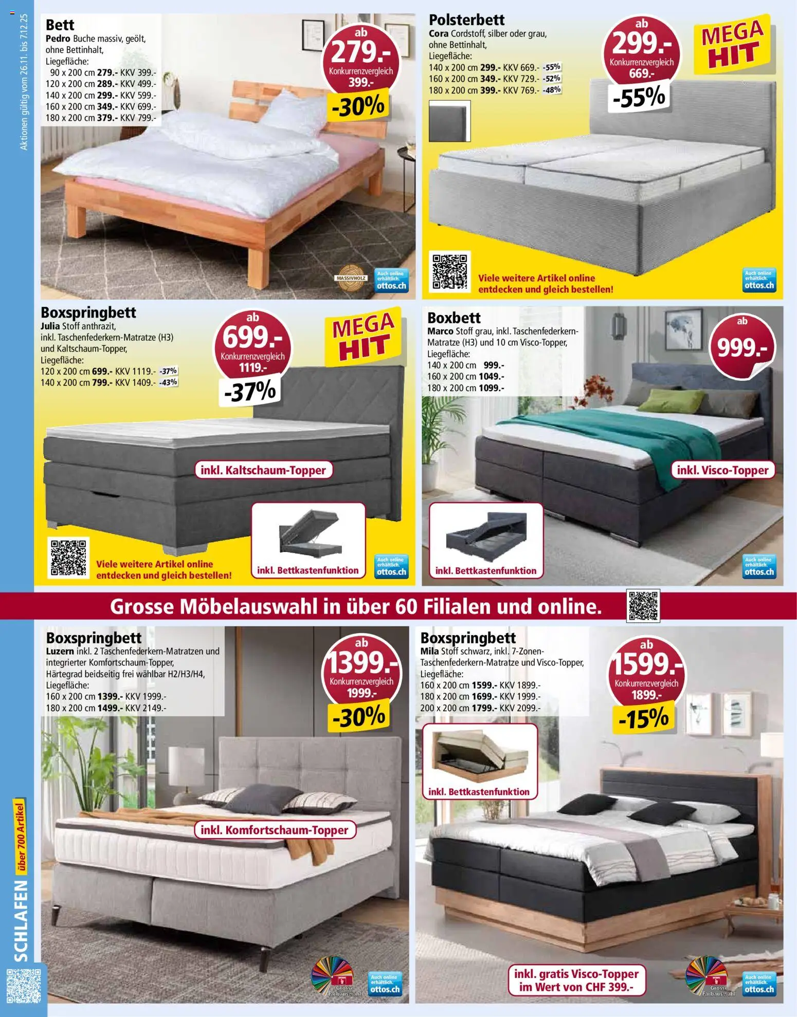 Otto's Aktionen – gültig ab 26.11.2025 | Seite: 8 | Produkte: Matratze, Polsterbett, Bett, Boxspringbett