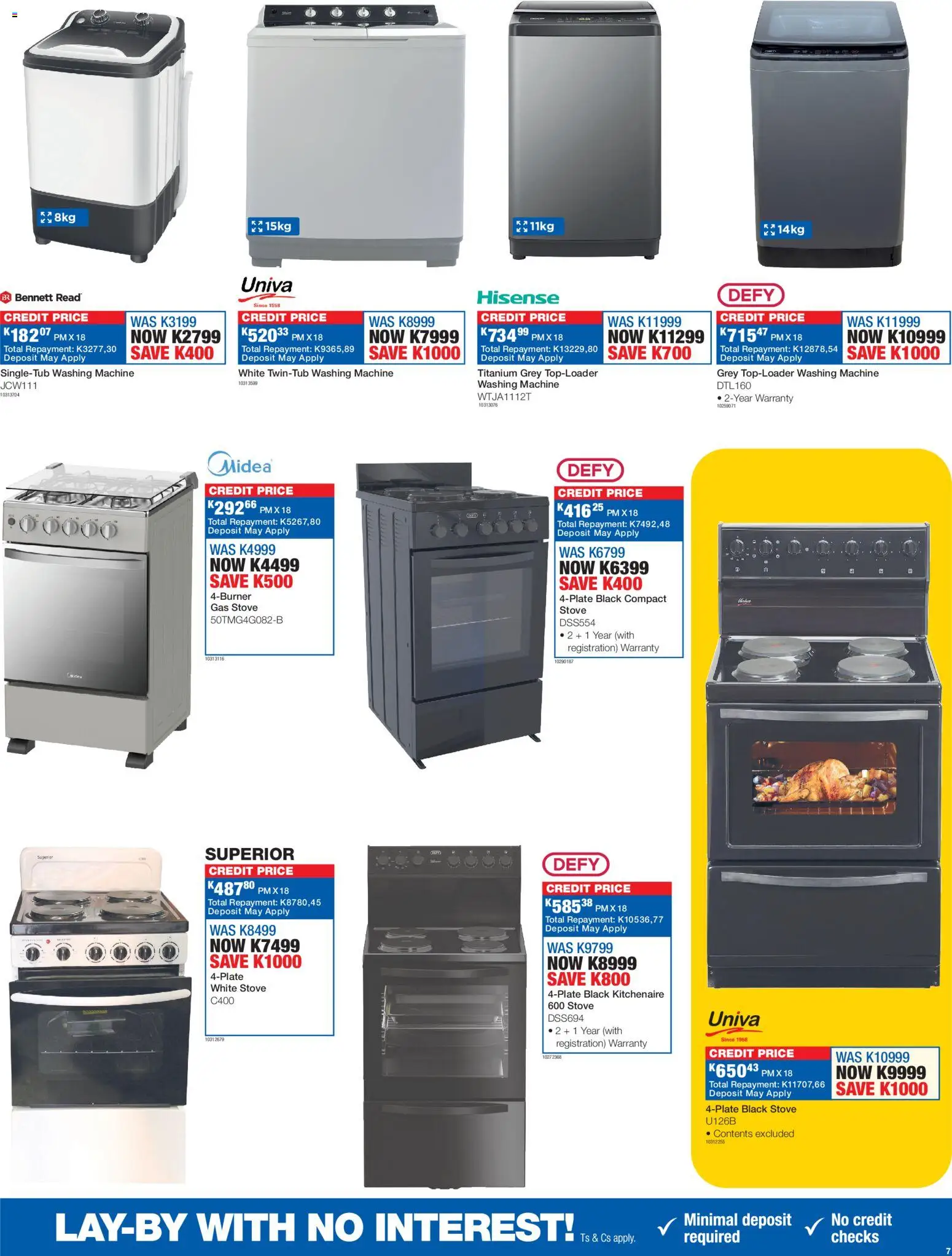 New OK Furniture catalogue – valid from 16.02.2026 | Page: 7 | Products: Washing machine, Stove, Gas stove